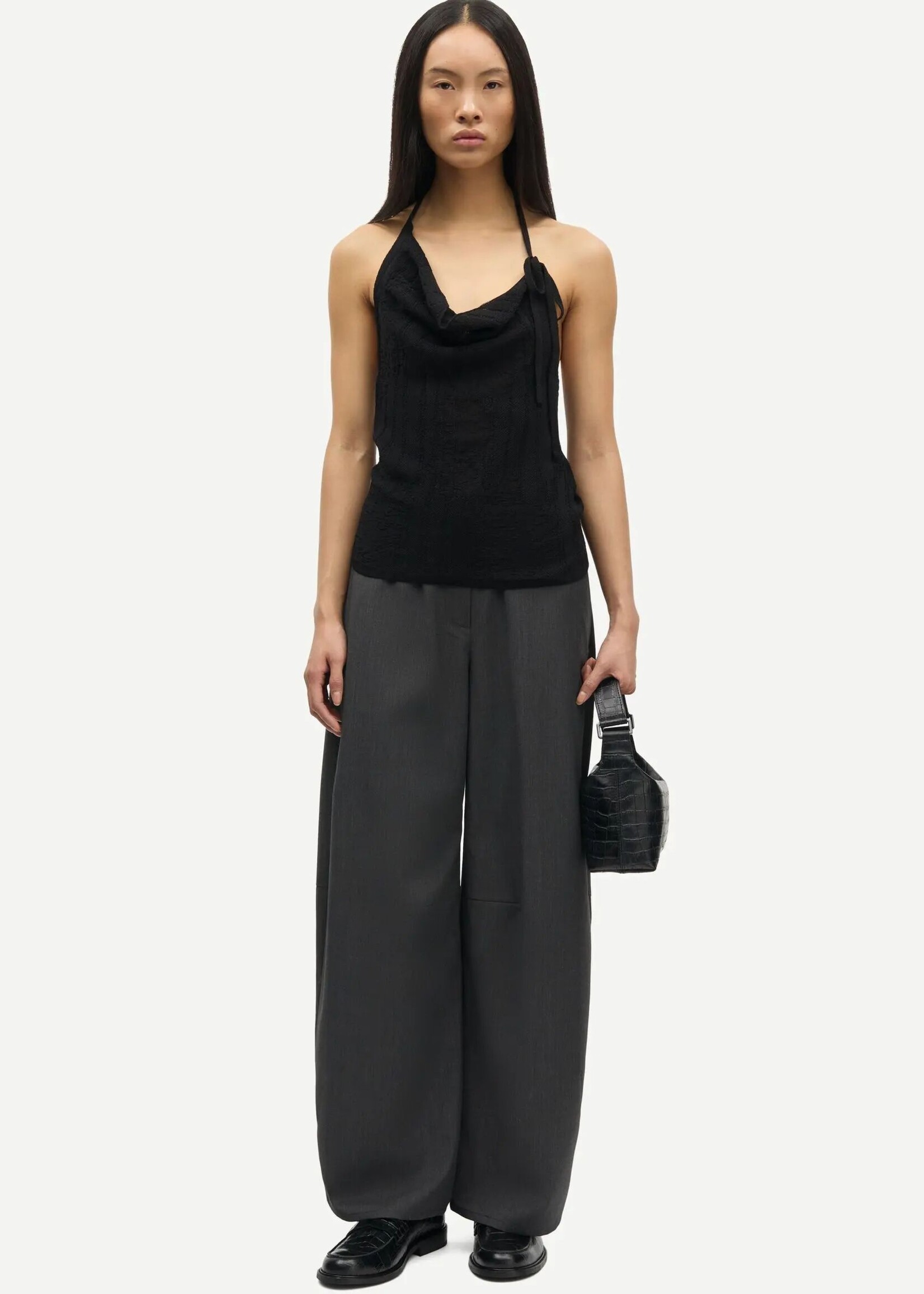 Samsøe Samsøe Saroko Trousers, Dark Grey Melange