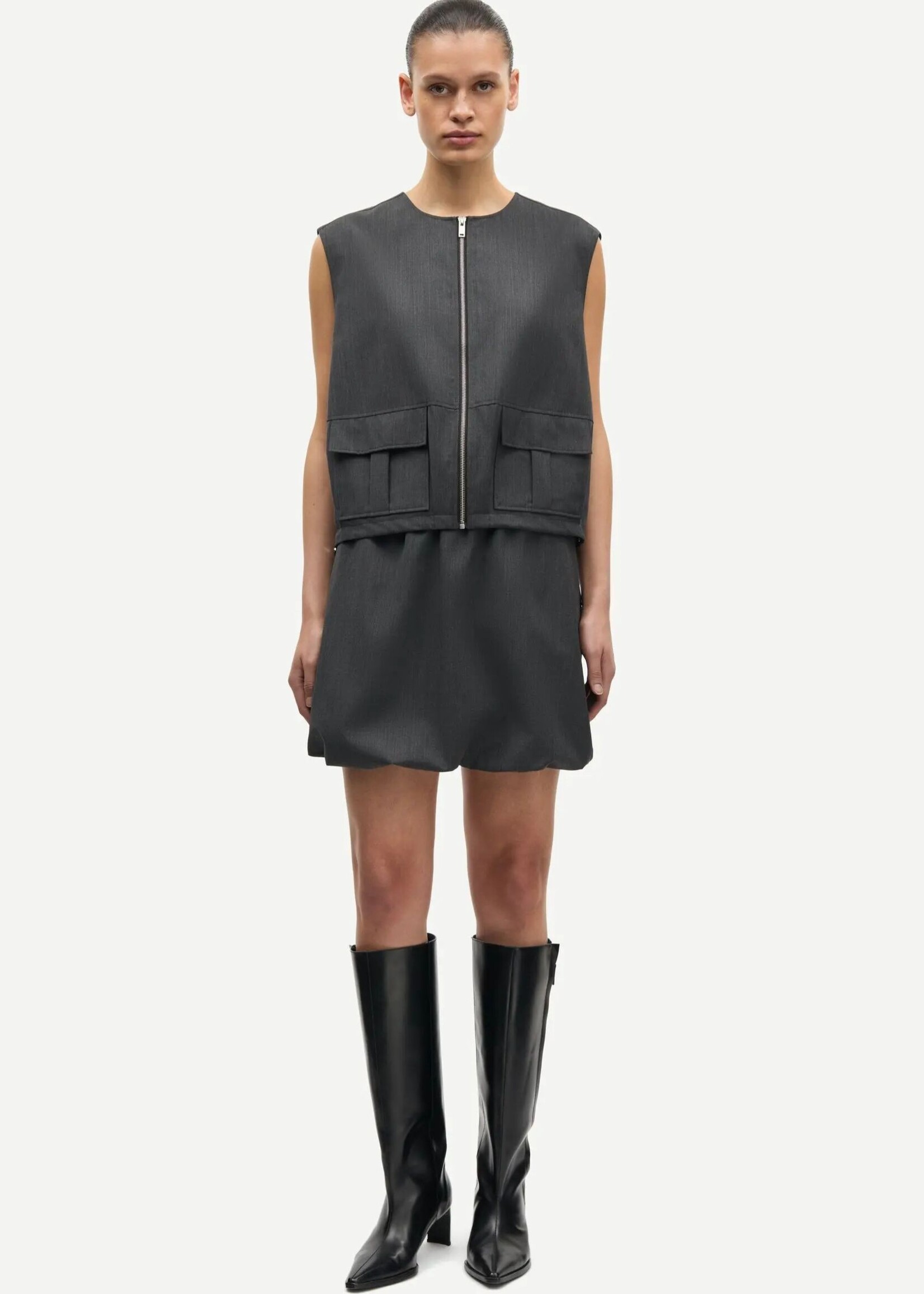 Samsøe Samsøe Saroko Skirt, Dark Grey Melange