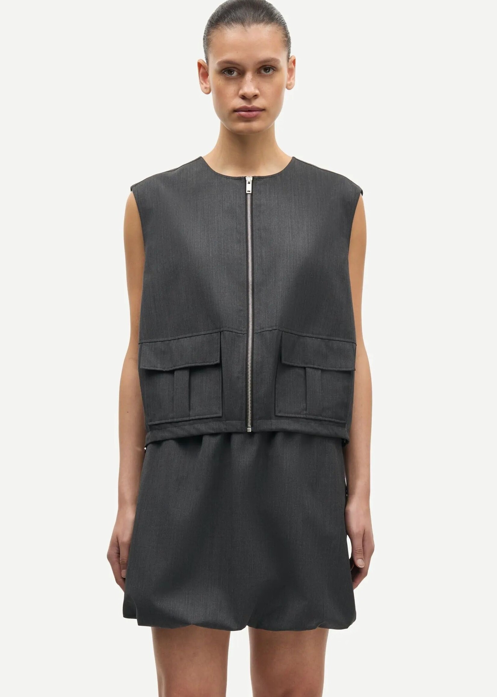 Samsøe Samsøe Sakelly Vest, Dark Grey Melange