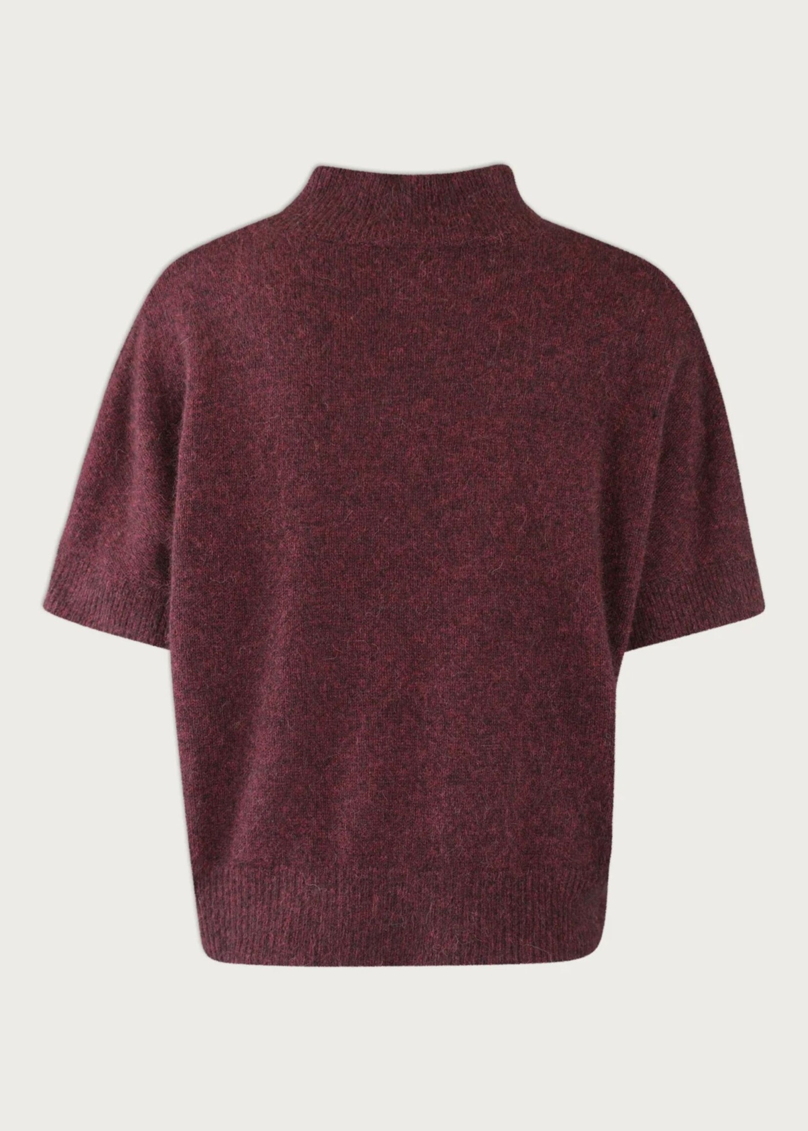 Six Ames Doanne Racoon Knit, Red Wine Melange