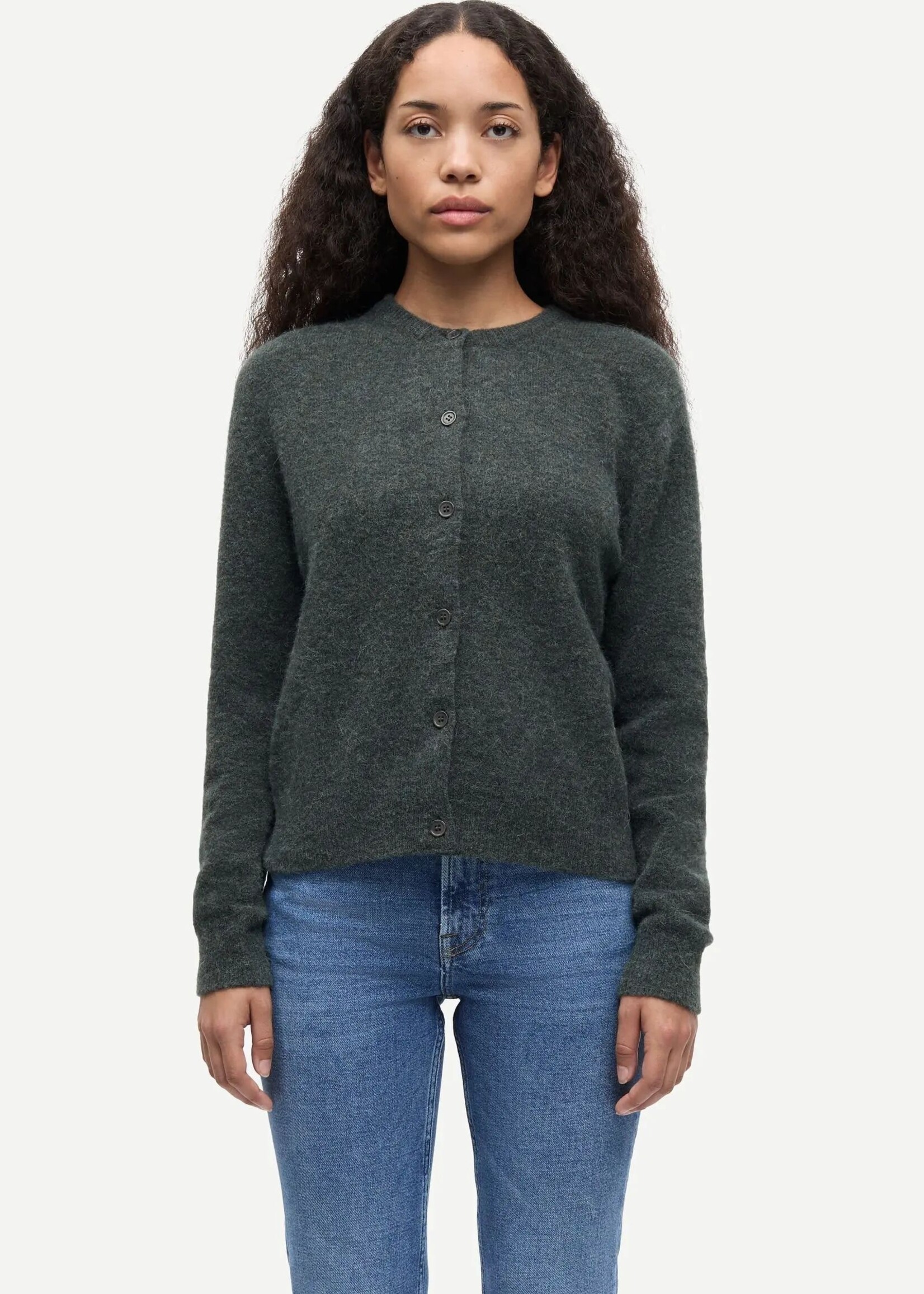 Samsøe Samsøe Nor Cardigan, Dark Evergreen Mel.
