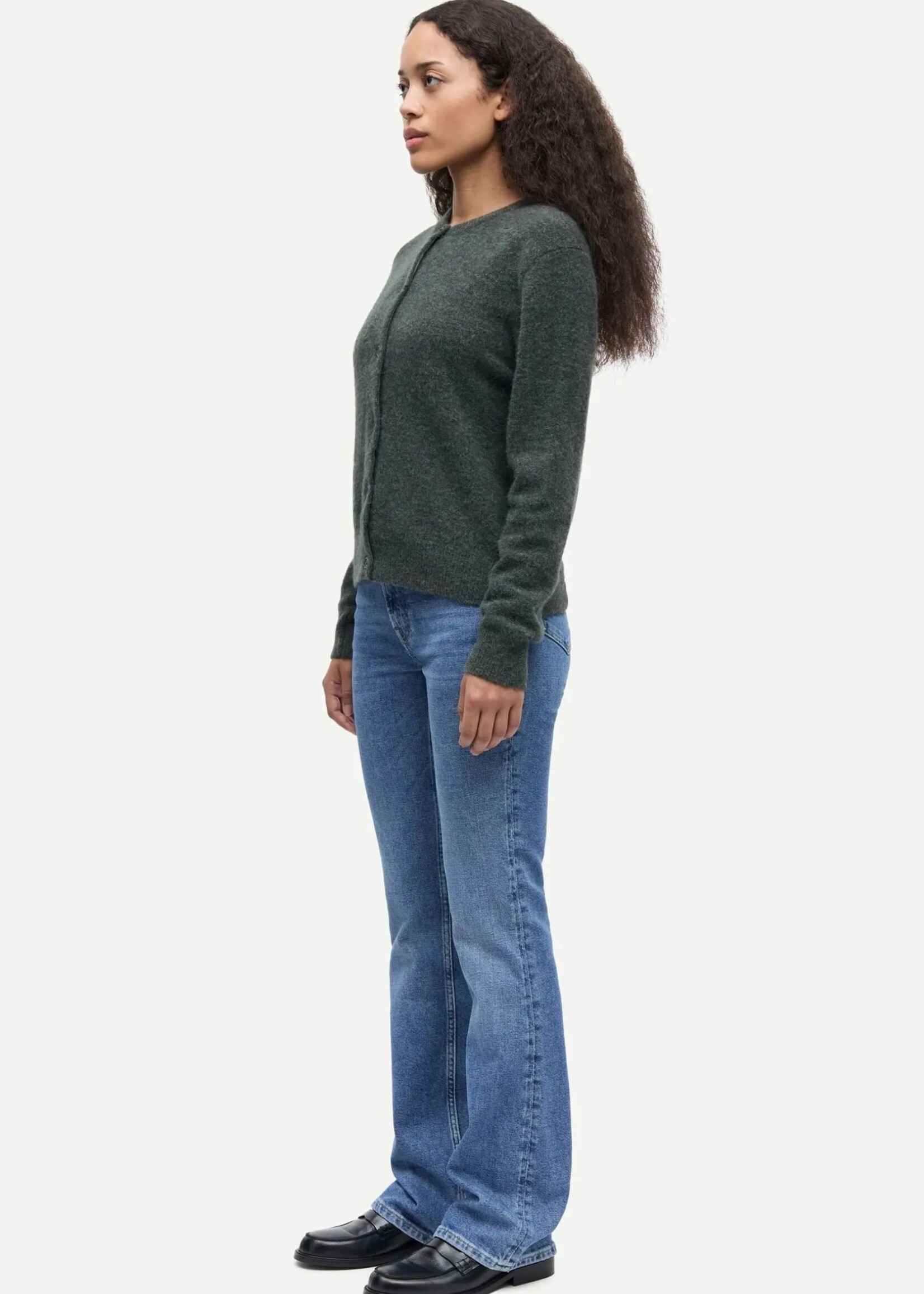 Samsøe Samsøe Nor Cardigan, Dark Evergreen Mel.