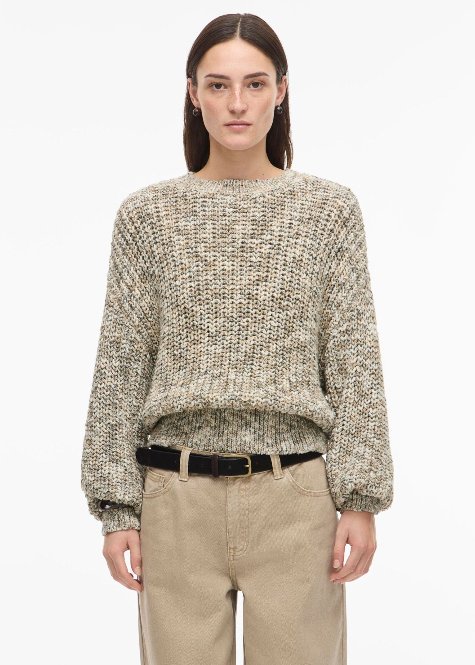 The Rouge Edit Roulaura L/S O-Neck Knit, Multi Birch