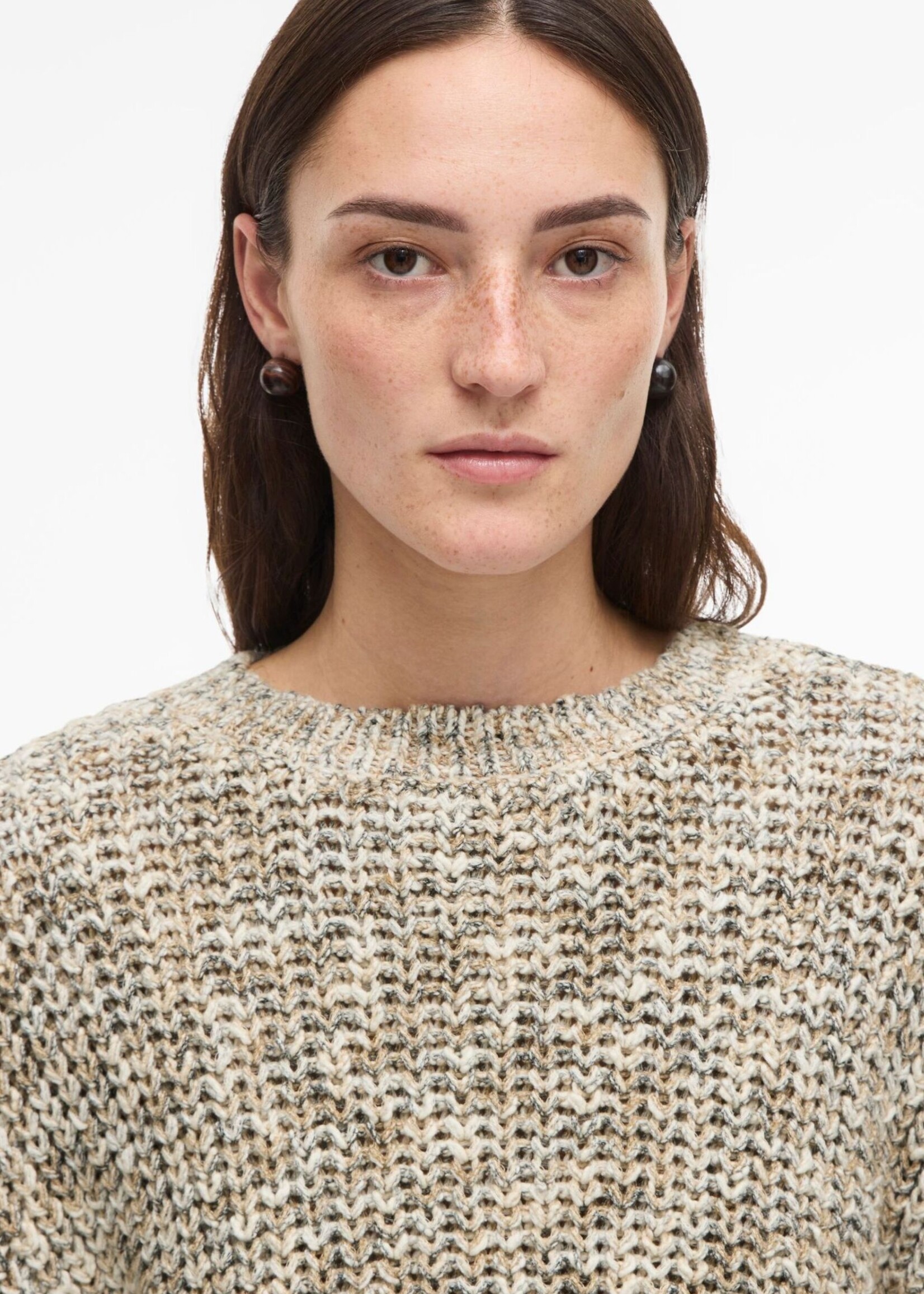 The Rouge Edit Roulaura L/S O-Neck Knit, Multi Birch
