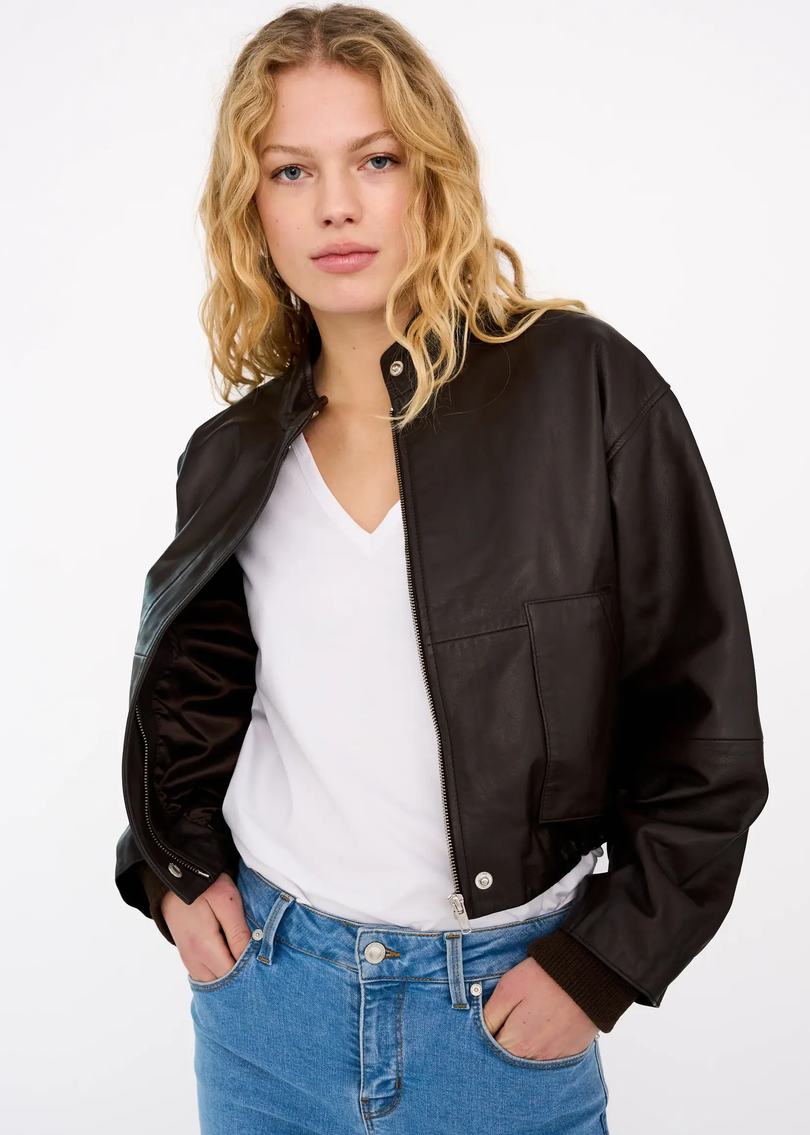 Ivy Copenhagen Kylie Adeleide Leather Jacket, Espresso Brown
