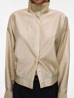 The Rouge Edit Roustina L/S High Neck Shirt, Feather Gray