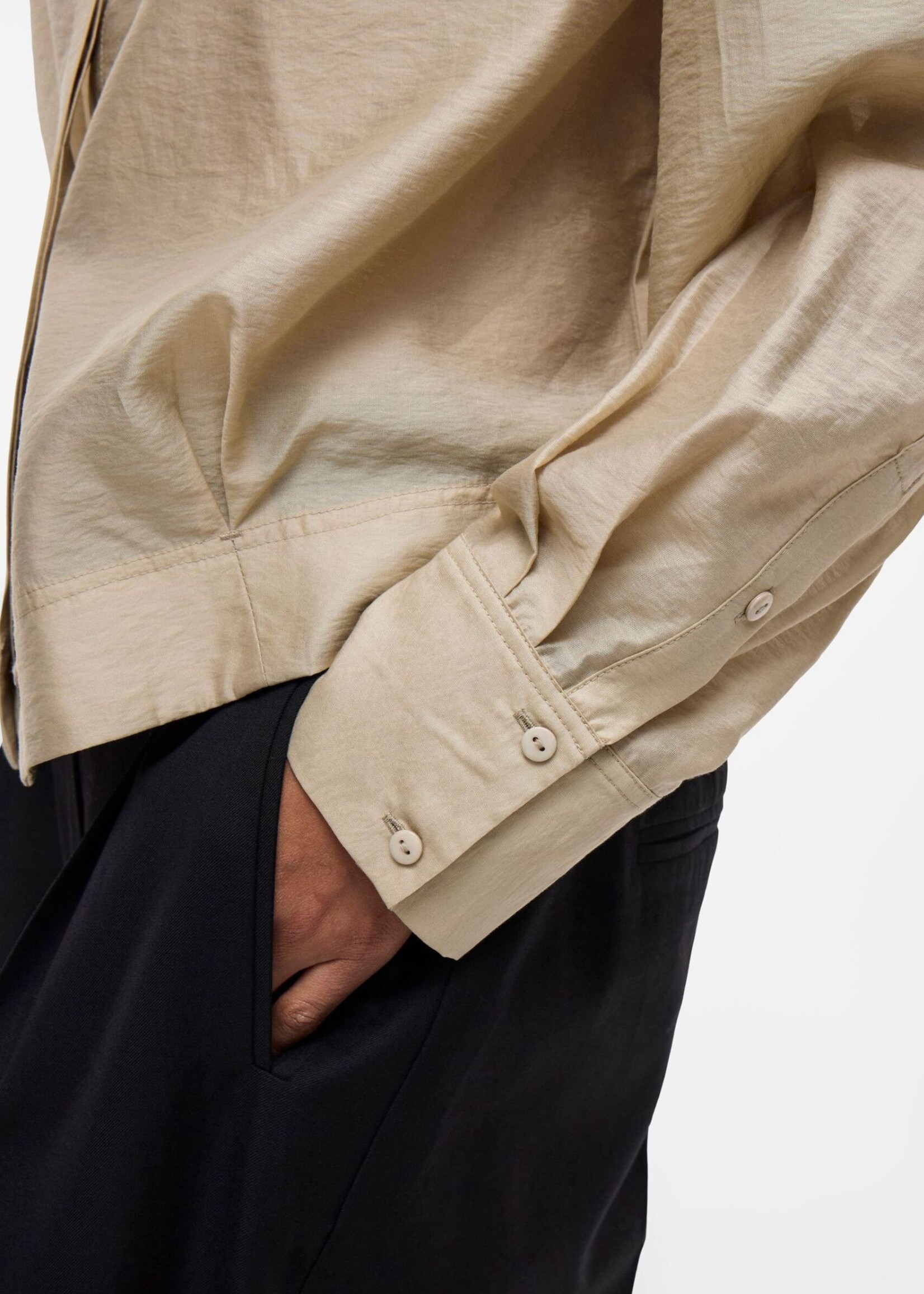 The Rouge Edit Roustina L/S High Neck Shirt, Feather Gray