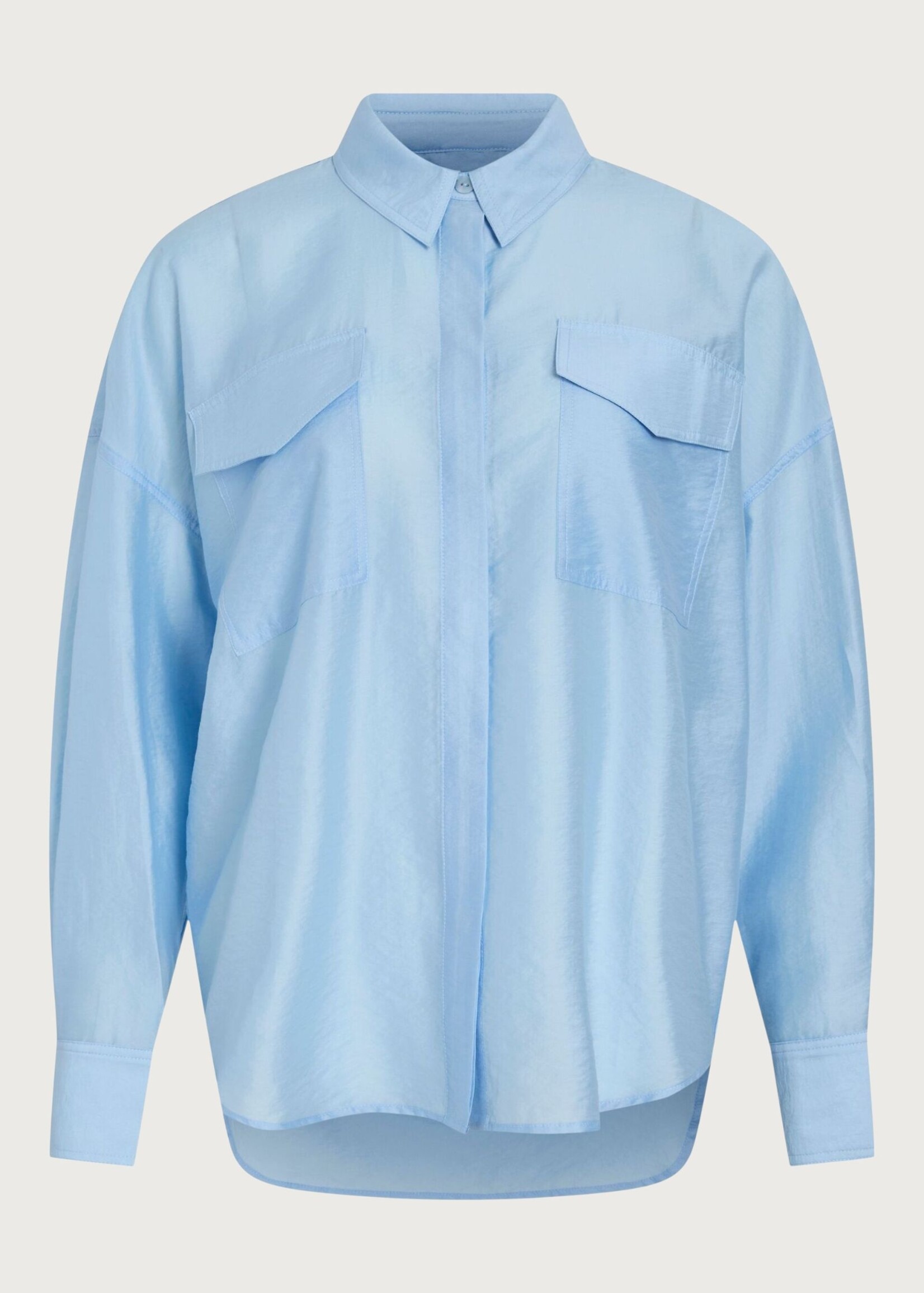 The Rouge Edit Roualinine L/S Overshirt Shirt, Clear Sky