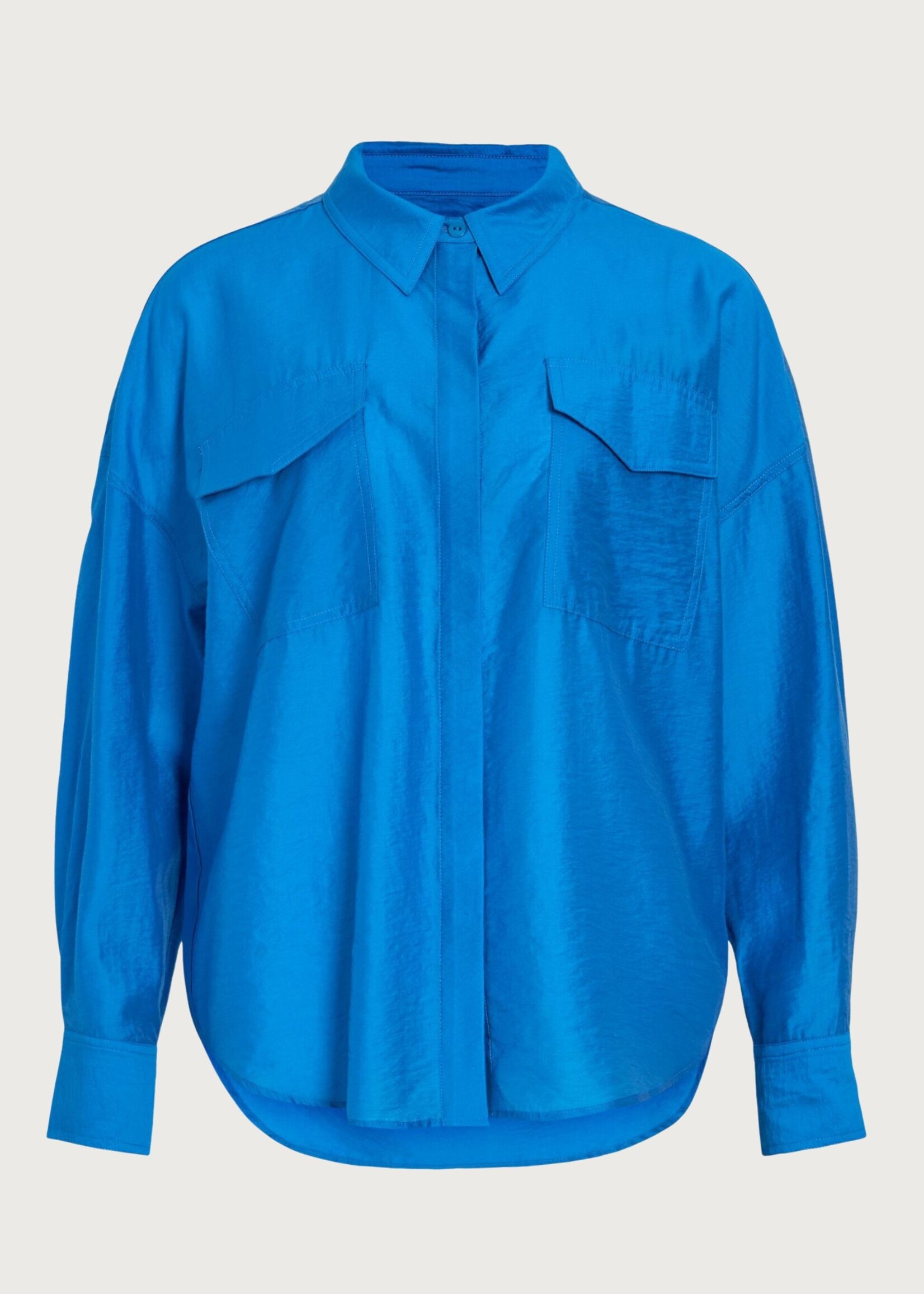 The Rouge Edit Roualinine L/S Overshirt Shirt, Blue