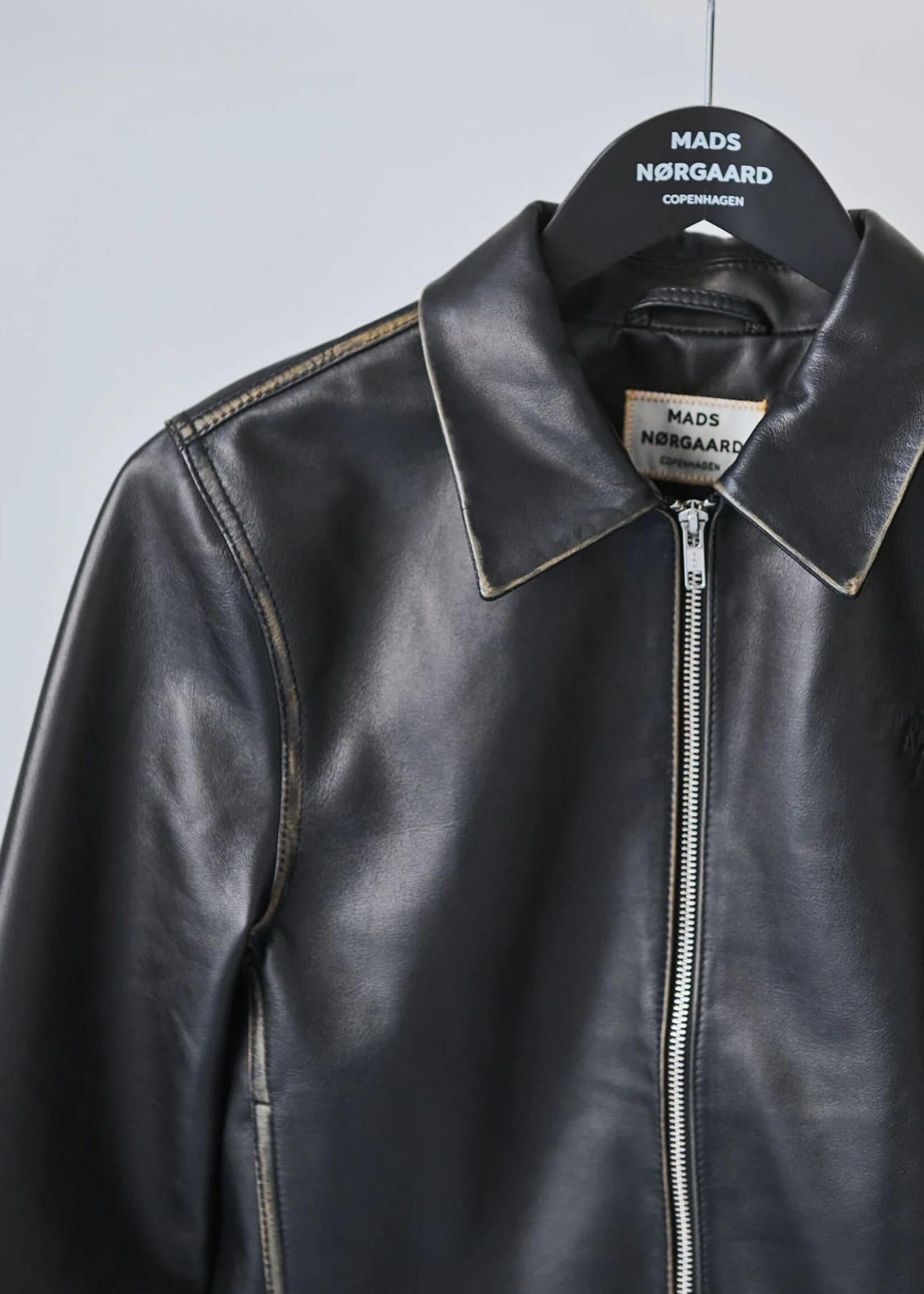 Mads Nørgaard Smooth Leather Rachel Jacket, Black