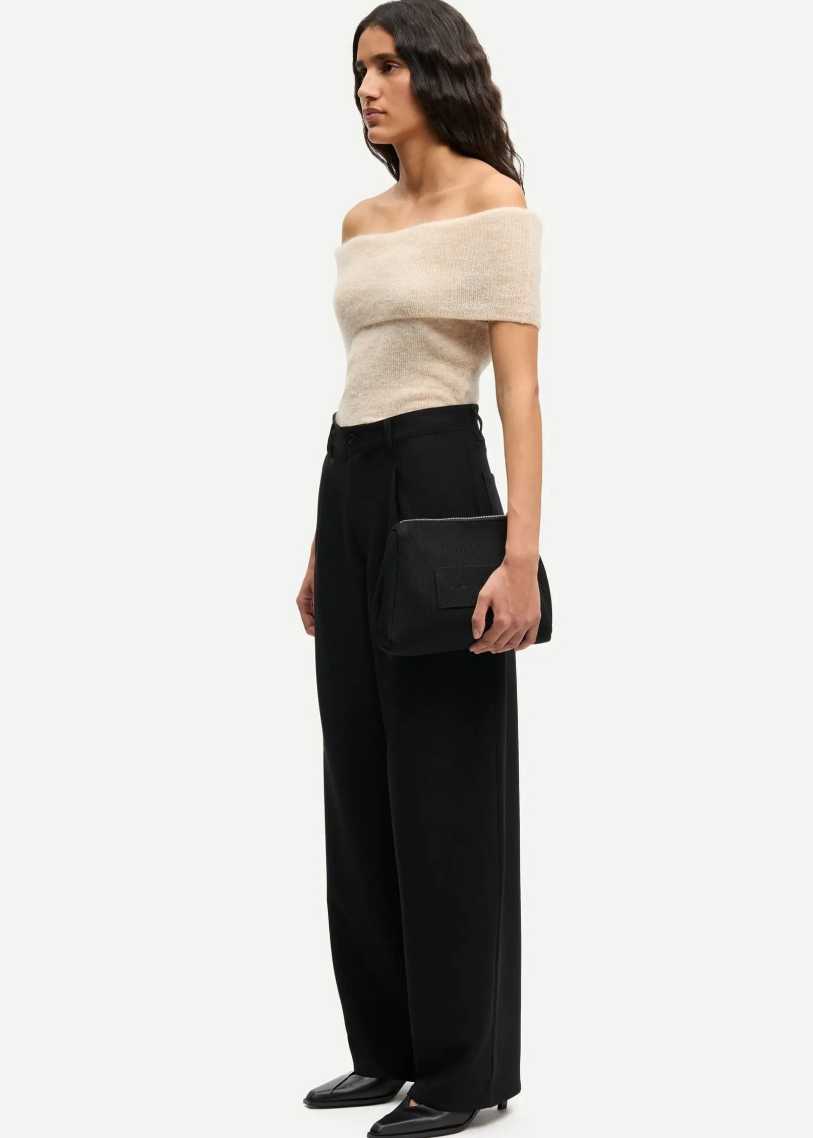 Samsøe Samsøe Saharper Pleat Trousers, Black