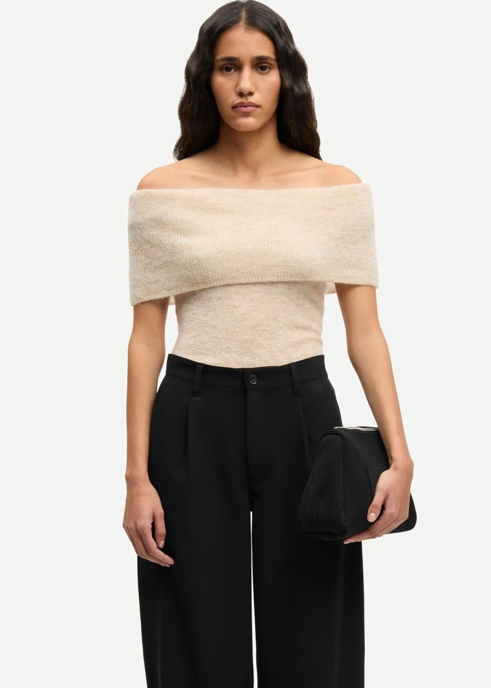 Samsøe Samsøe Saharper Pleat Trousers, Black