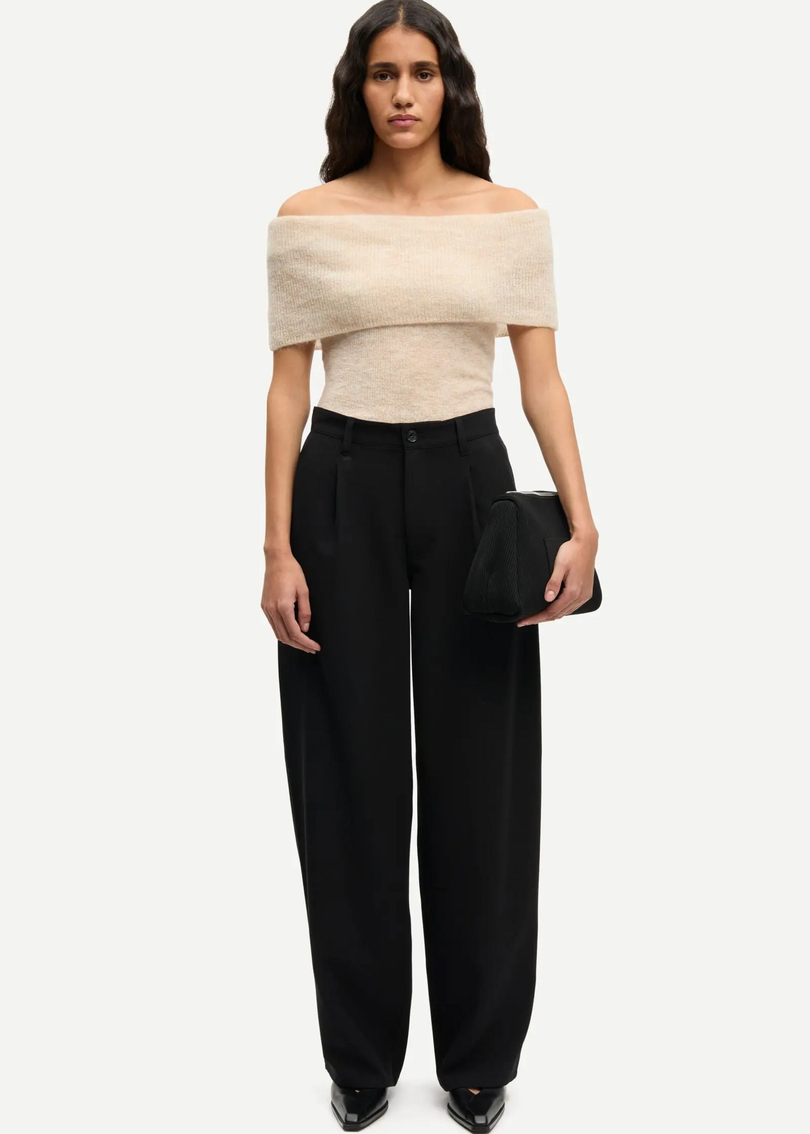 Samsøe Samsøe Saharper Pleat Trousers, Black