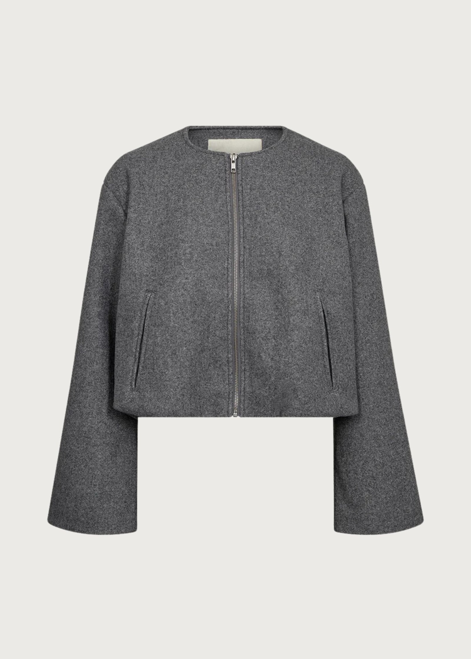 Ivy Copenhagen Adaleide Bomber Jacket, Grey Melange