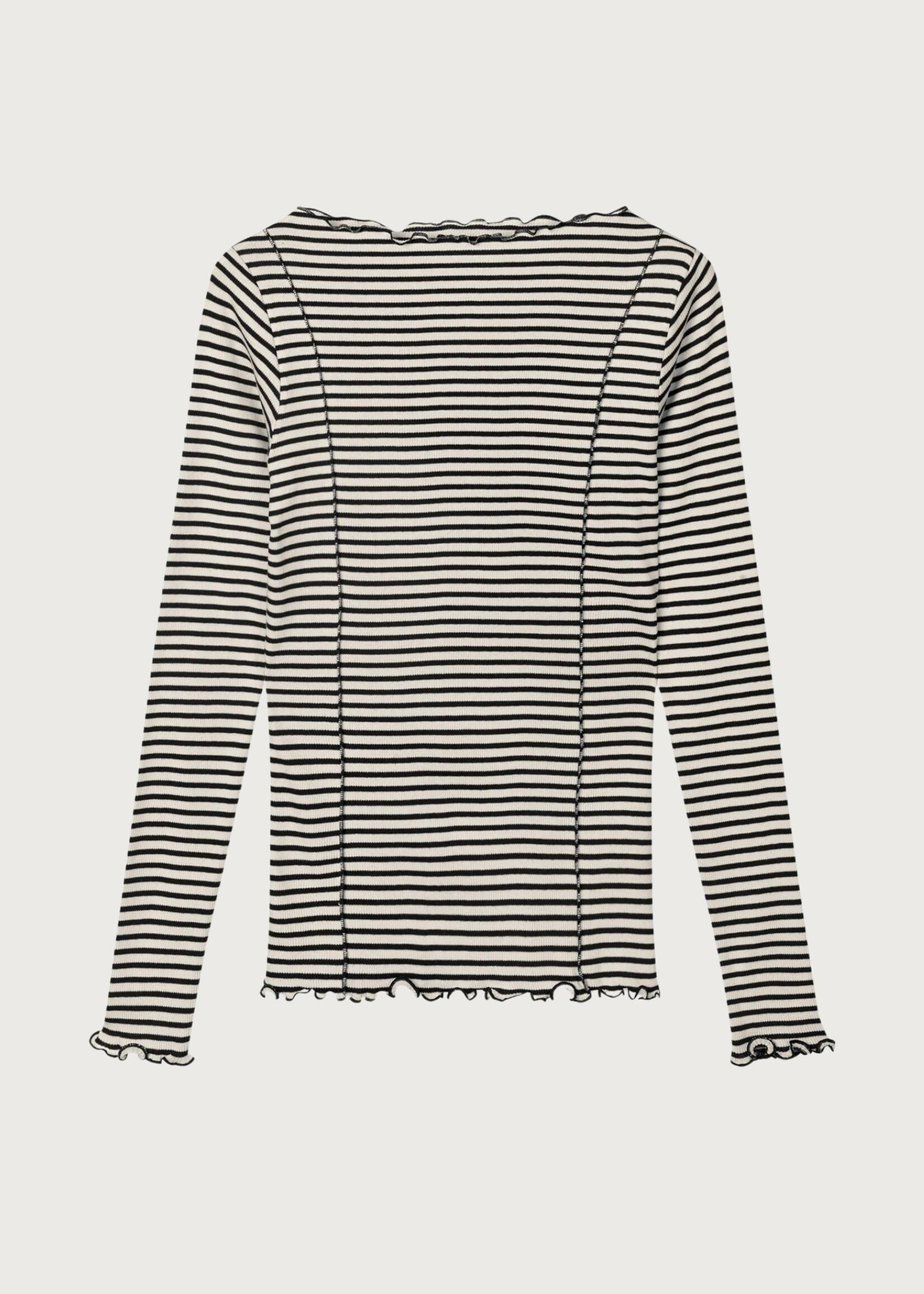 Mads Nørgaard Cotton Stripe Siri Top, Vanilla / Black