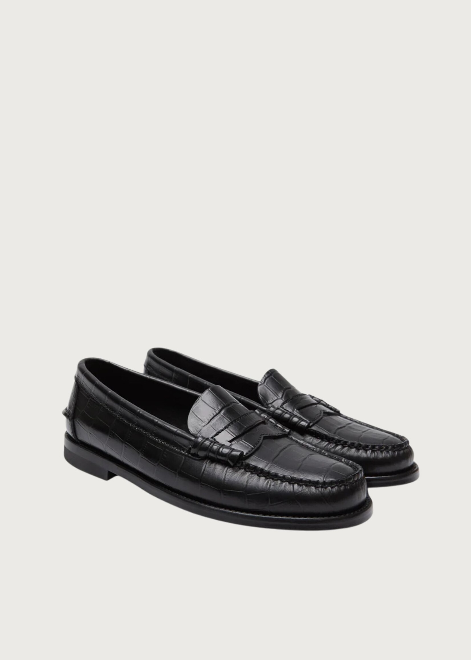 Augusta Zoe Loafers Croc Effect, Black