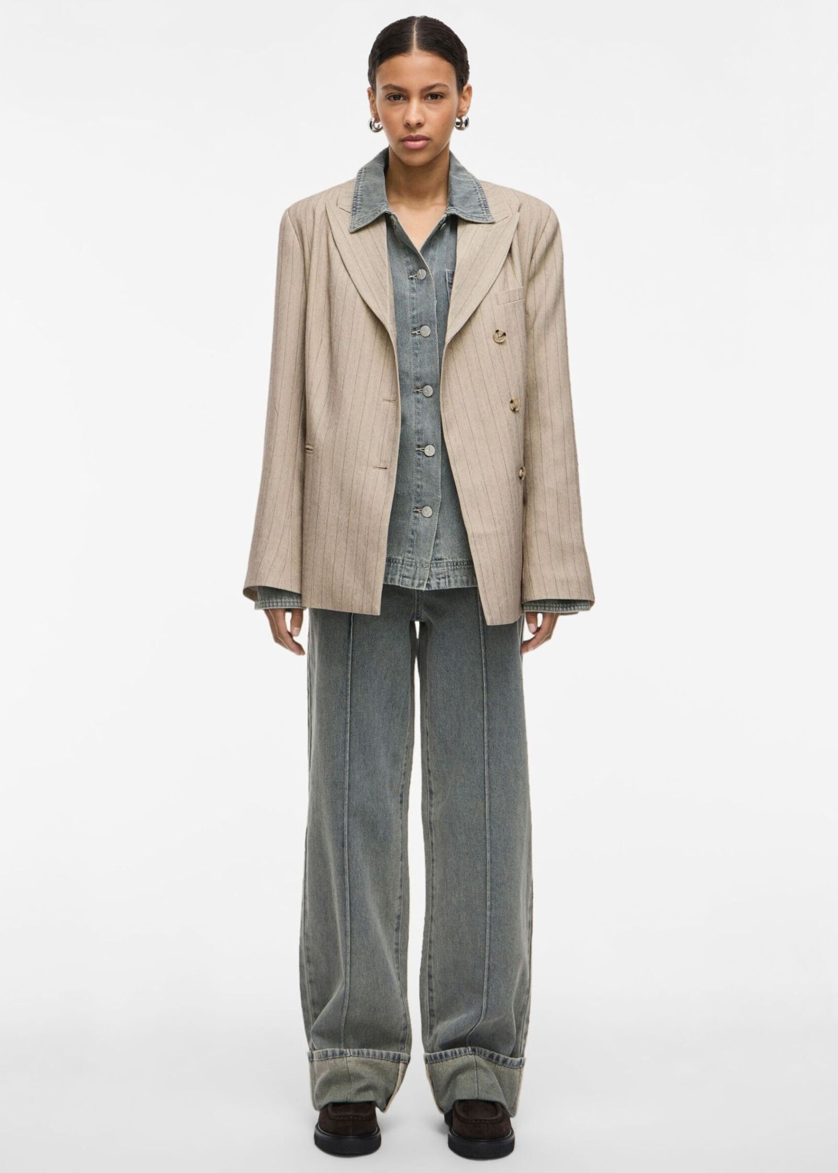 The Rouge Edit Rousaga Blazer, Feather Gray Melange