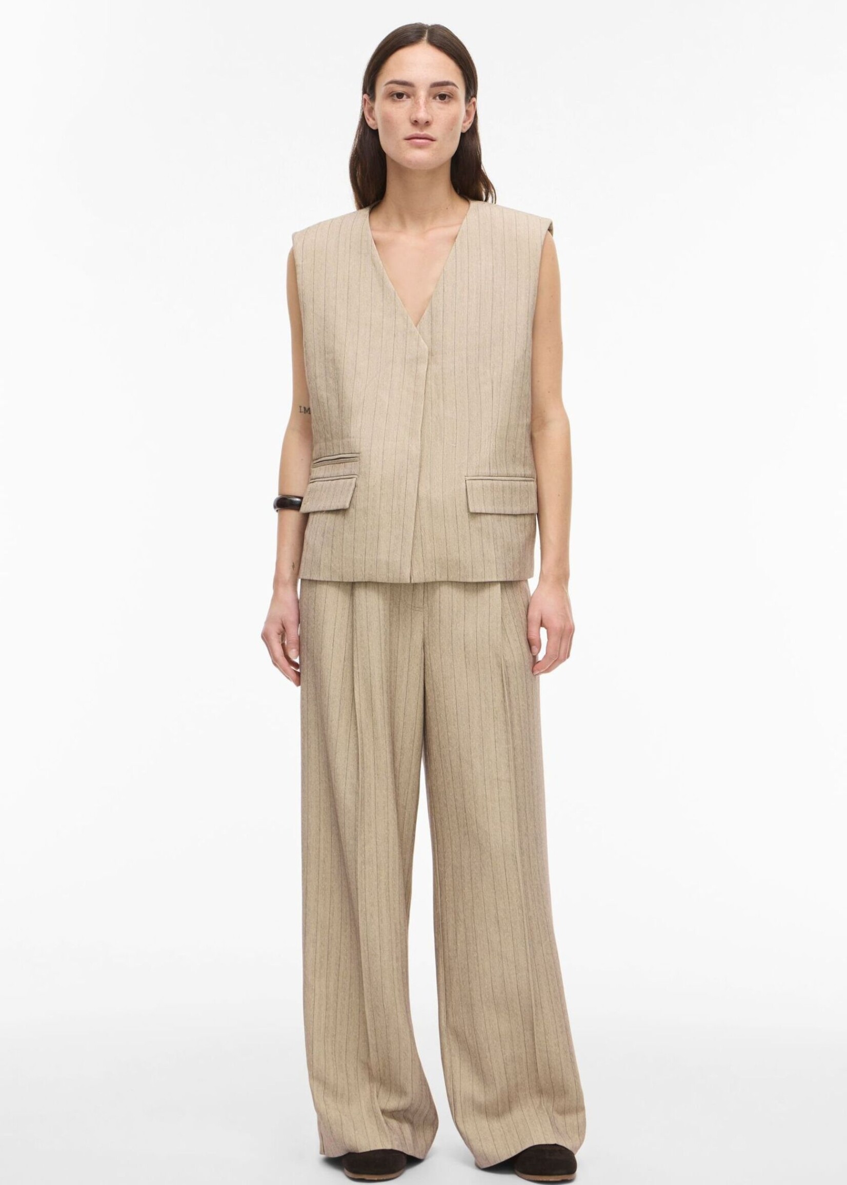 The Rouge Edit Rousaga Oversized Waistcoat, Feather Gray Melange