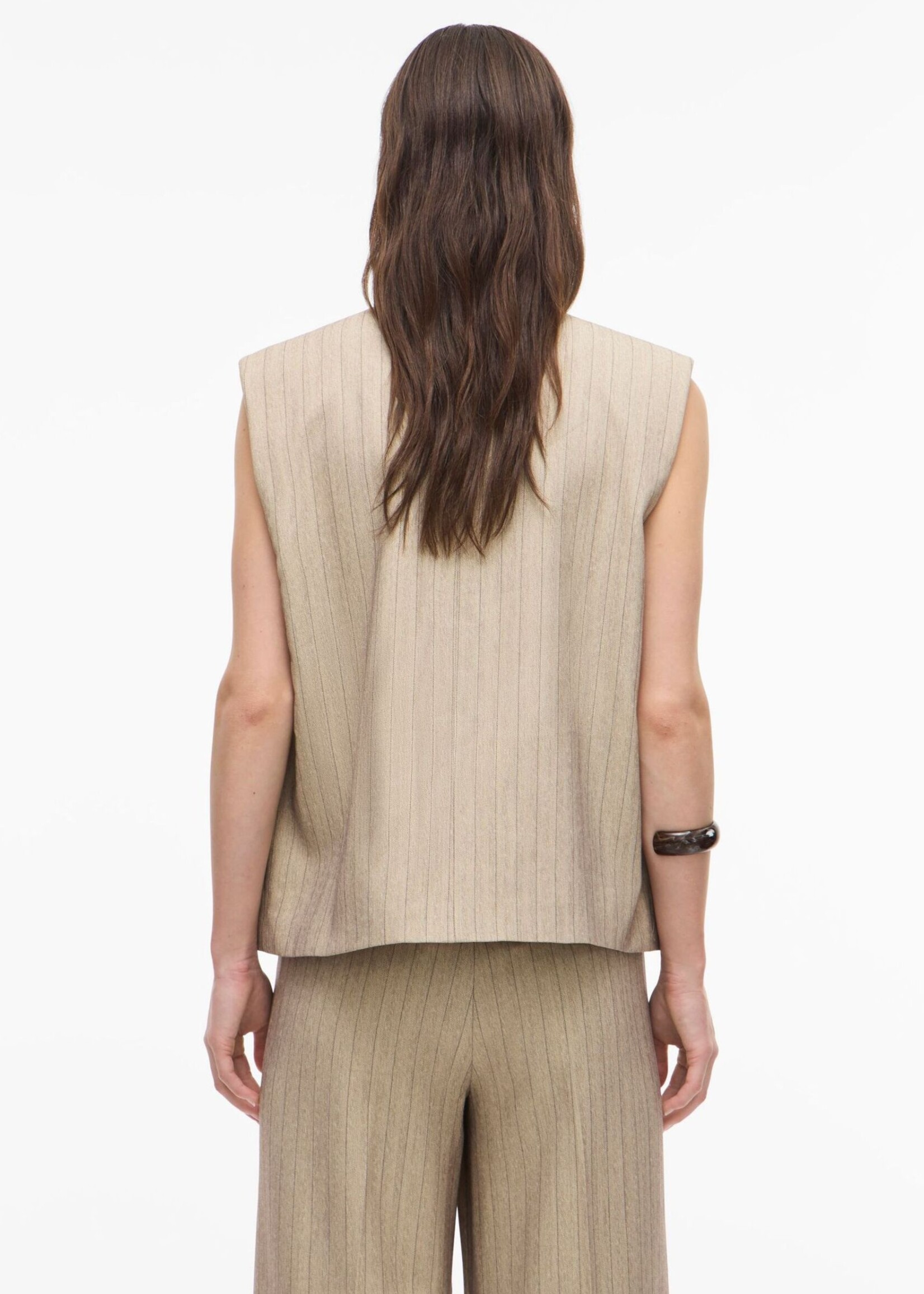 The Rouge Edit Rousaga Oversized Waistcoat, Feather Gray Melange