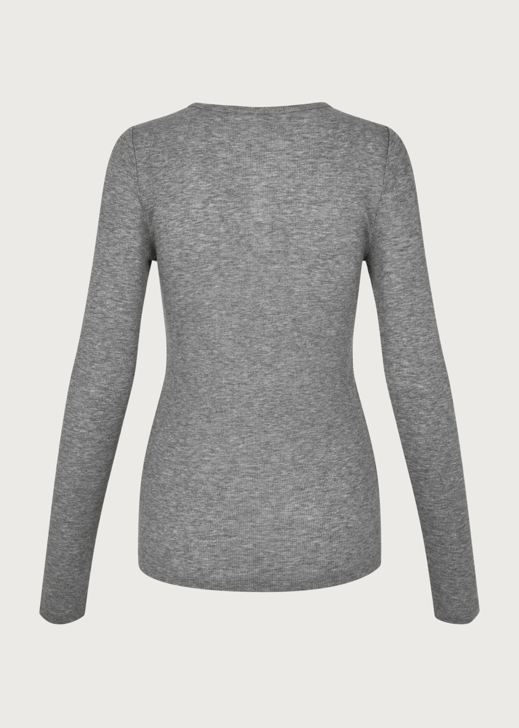Samsøe Samsøe Sadodo LS Top, Mid Grey Melange