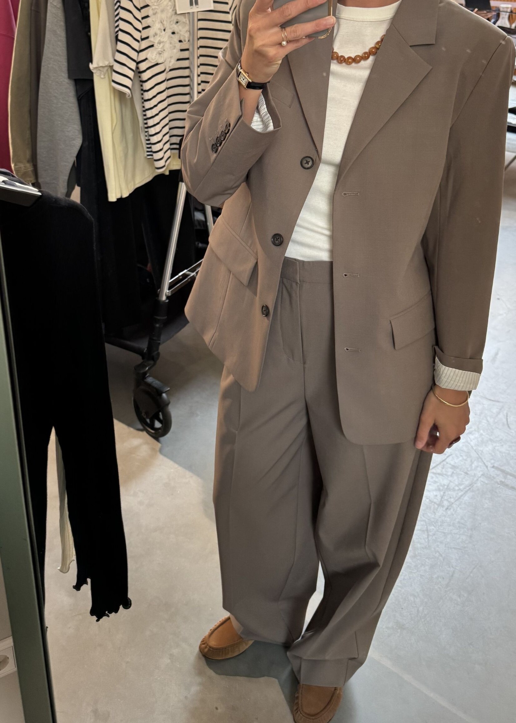 Mads Nørgaard Dense Weave Maria Pants, Walnut