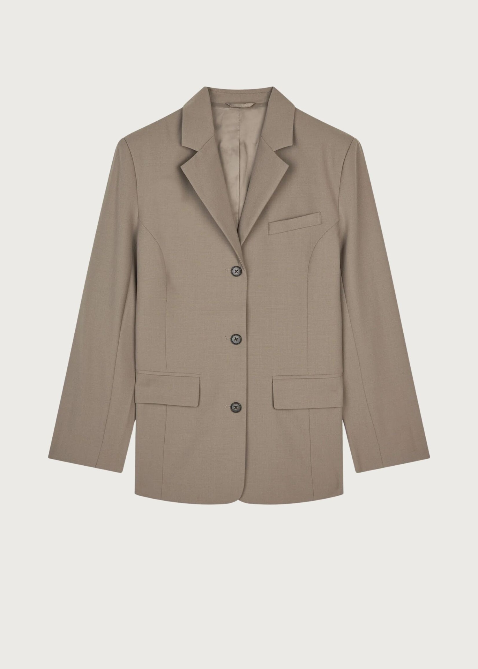 Mads Nørgaard Dense Weave Less Blazer, Walnut