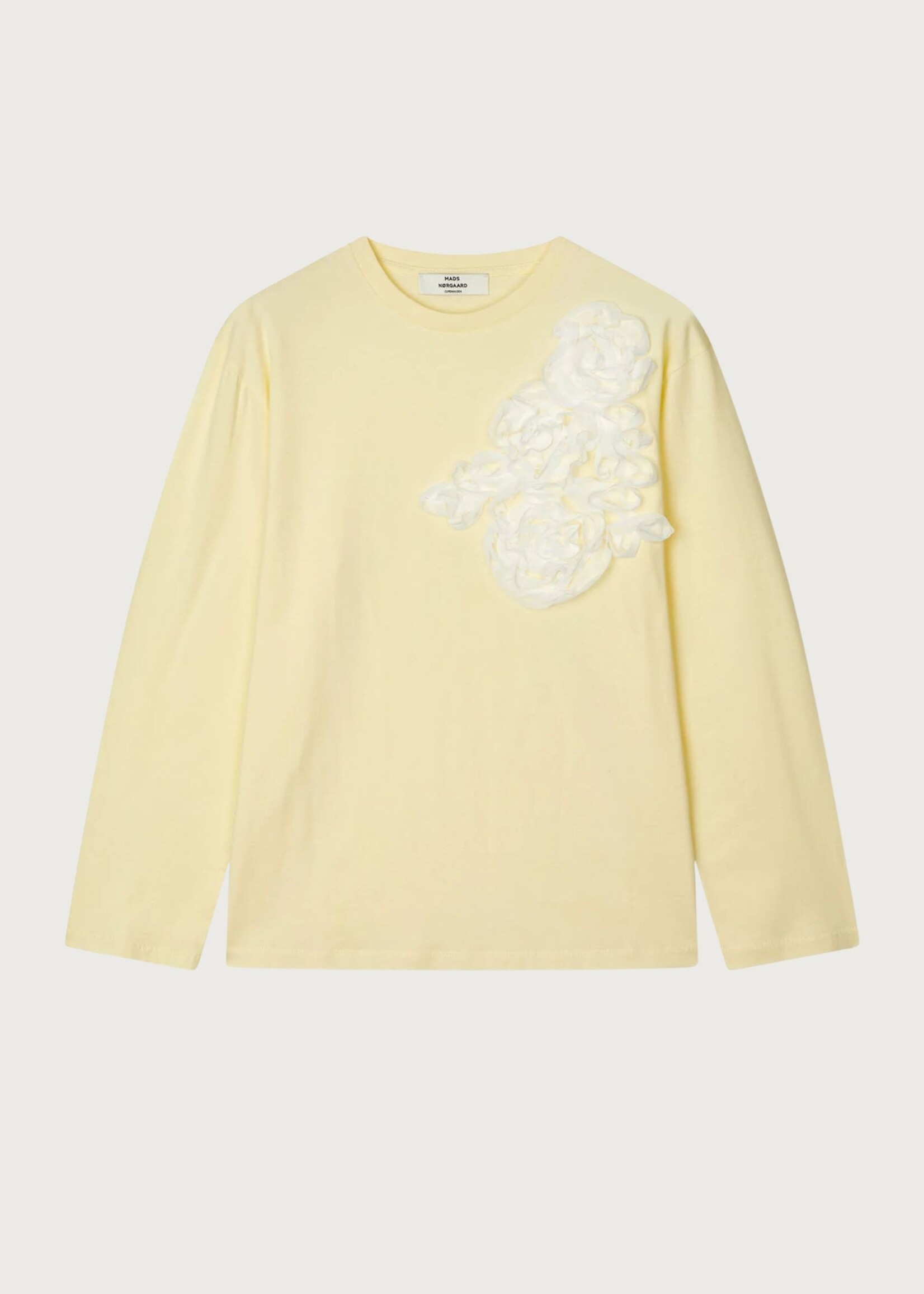 Mads Nørgaard Single Cotton Jerry Tee LS, Almond Oil