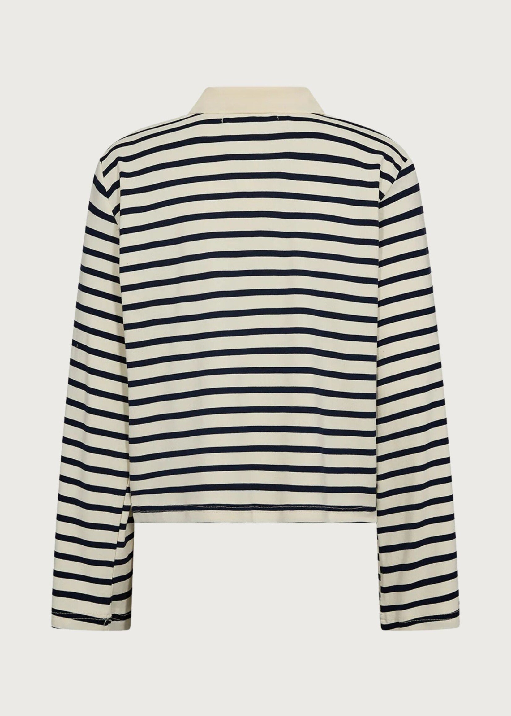 Ivy Copenhagen Stix LS Polo, White W. Navy Stripes