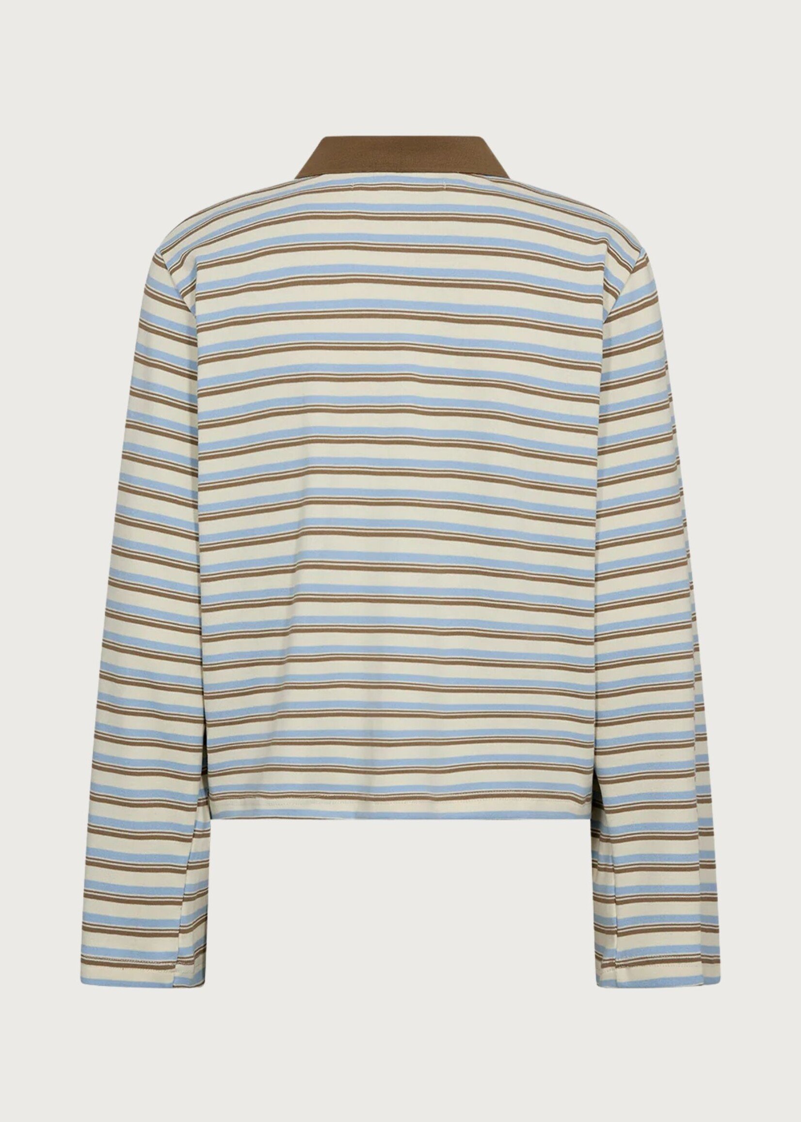 Ivy Copenhagen Stix LS Polo, Camel W/ Blue Stripes