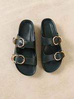 Petite Mendigote Sandal Clink, Green Leather
