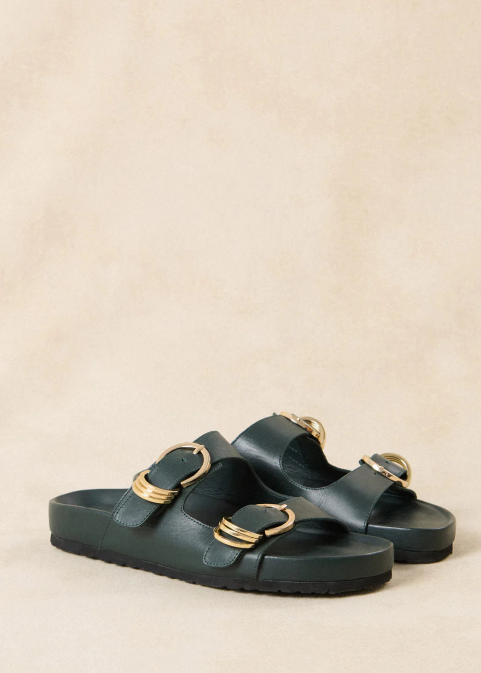 Petite Mendigote Sandal Clink, Green Leather
