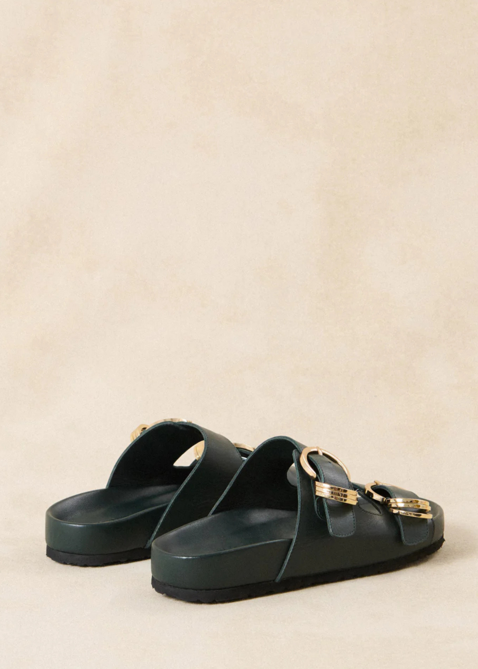 Petite Mendigote Sandal Clink, Green Leather