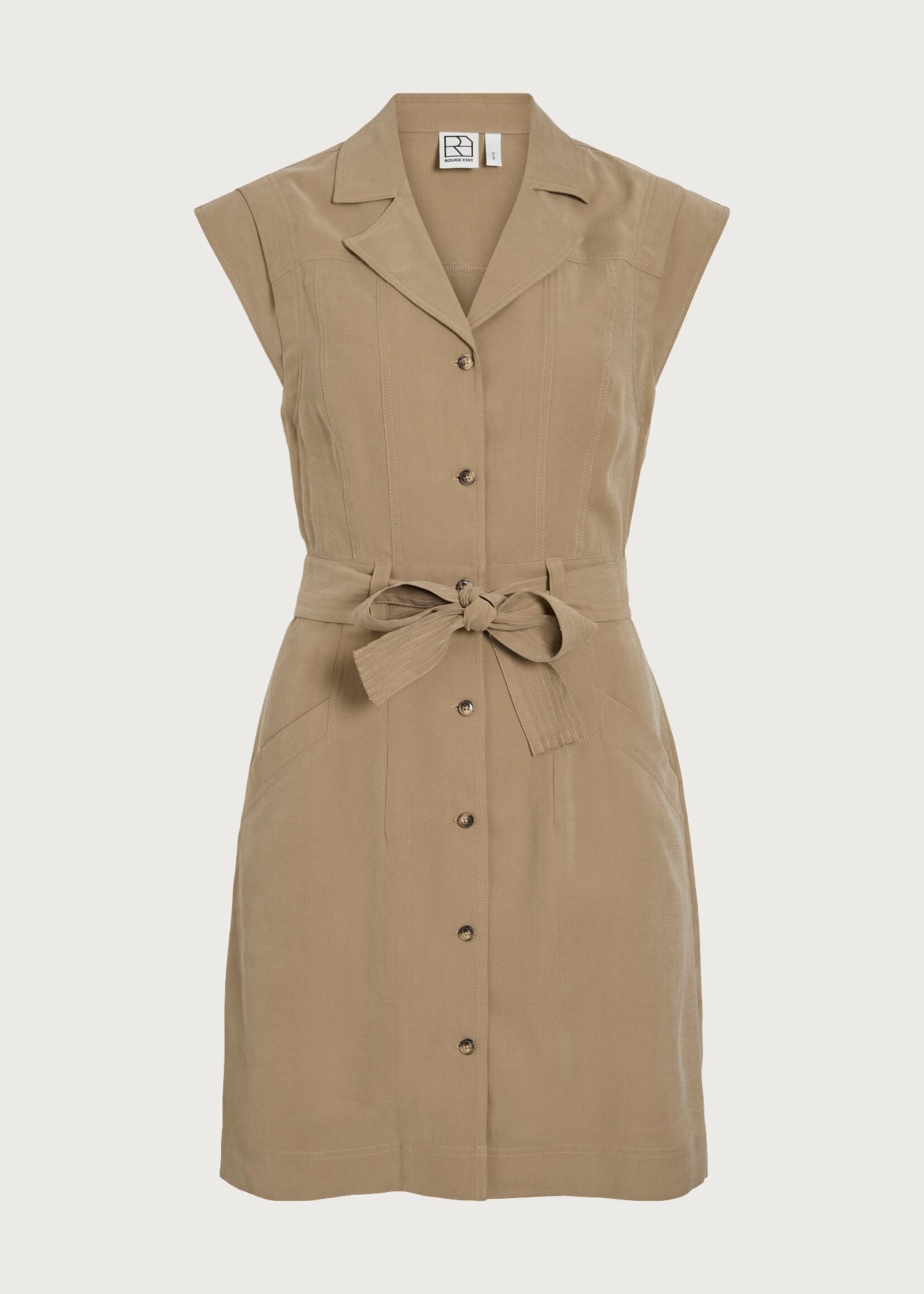 The Rouge Edit Roumagda Short Dress, Petrified Oak