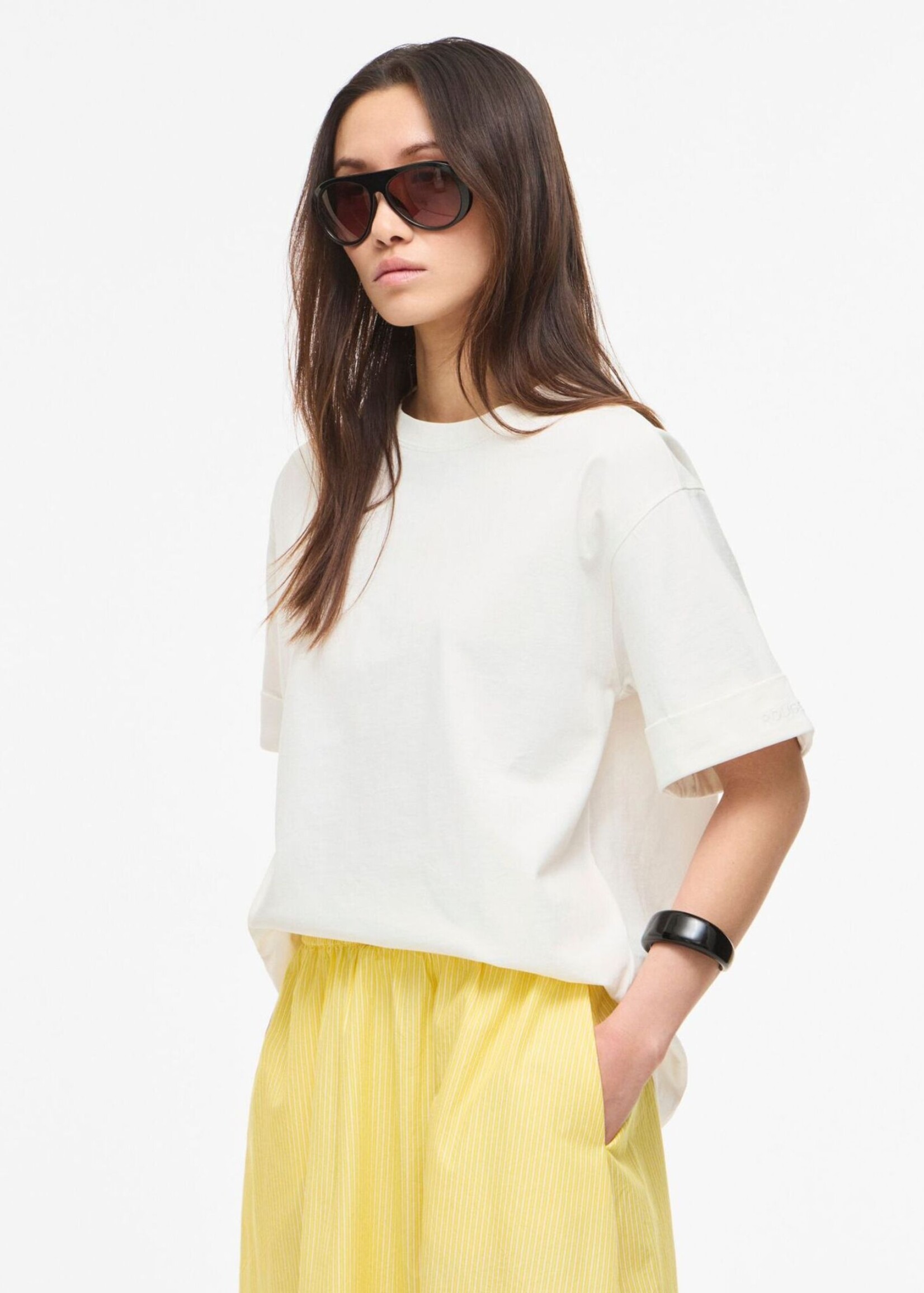 The Rouge Edit Rounaomi Mae Oversized Tee, Cloud Dancer