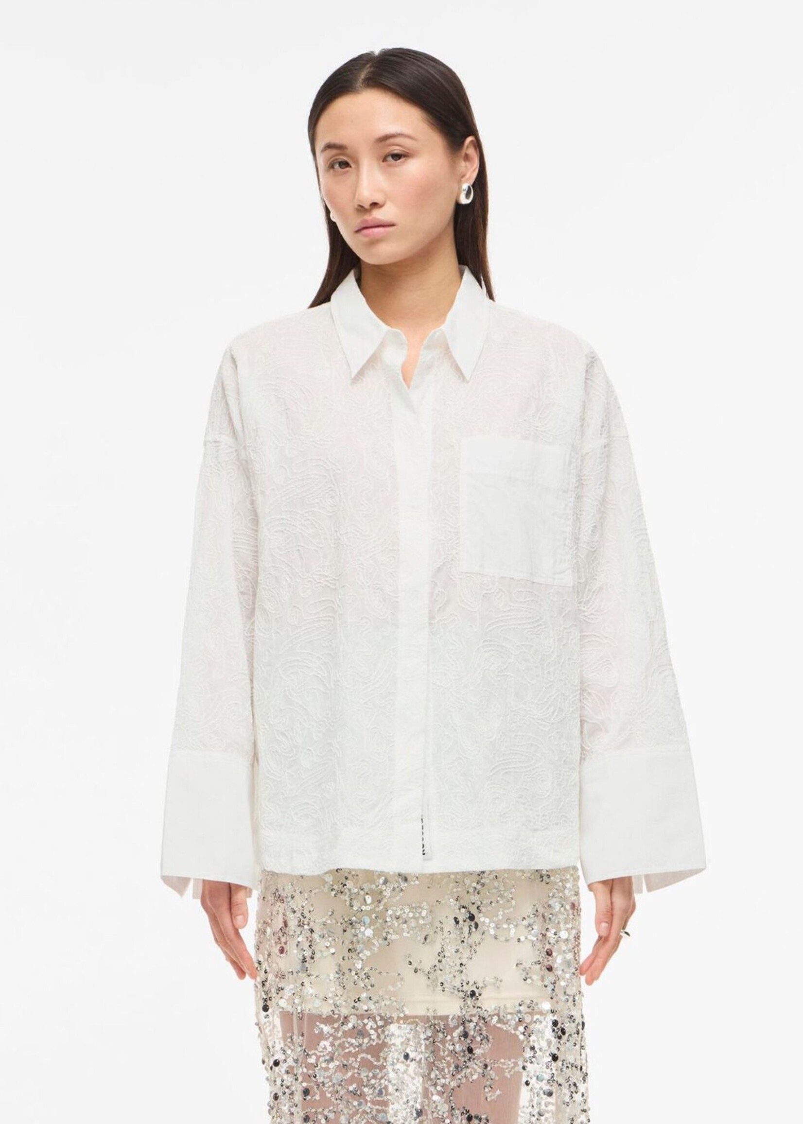 The Rouge Edit Rouemma L/S Oversized Shirt, Cloud Dancer