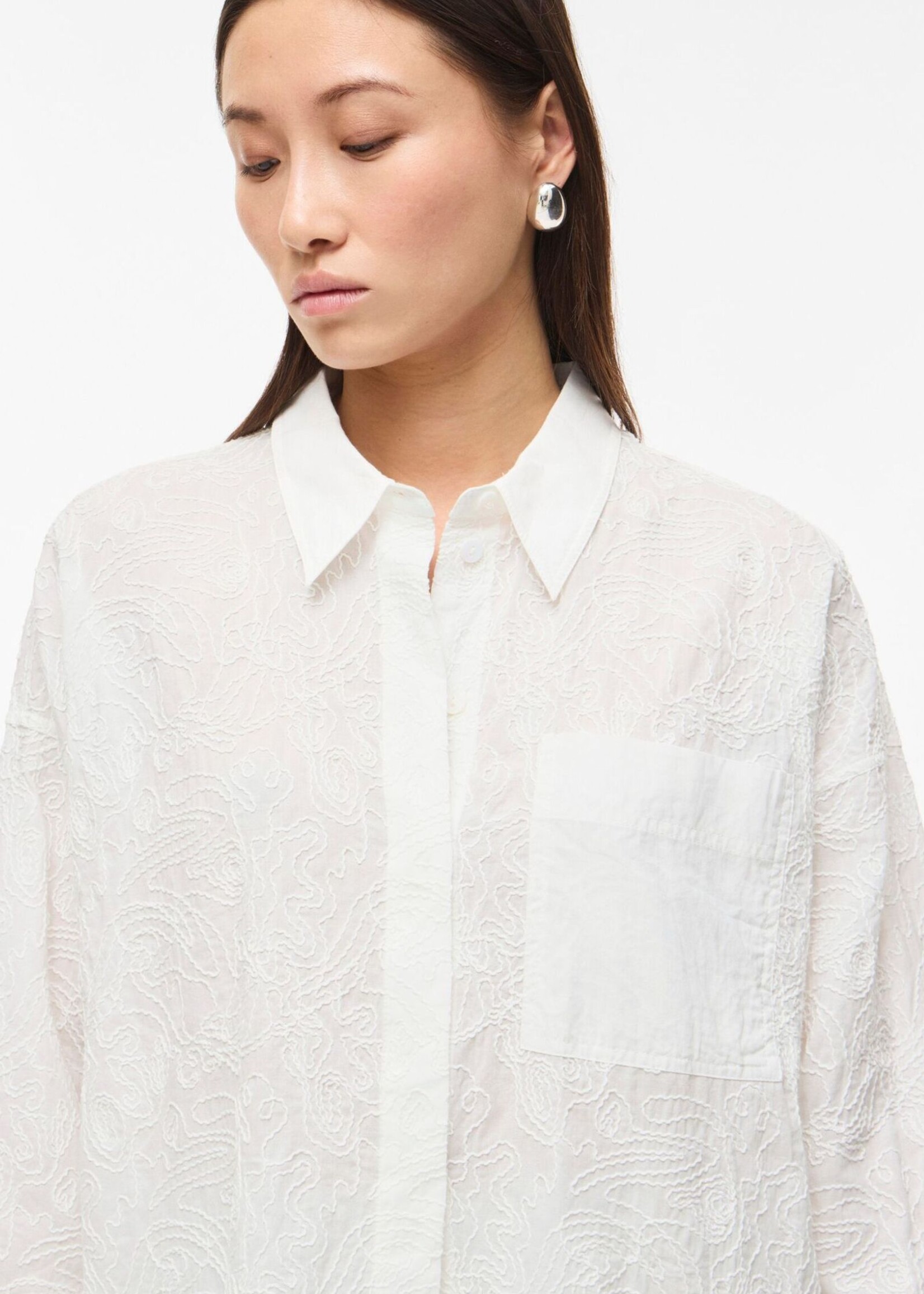 The Rouge Edit Rouemma L/S Oversized Shirt, Cloud Dancer