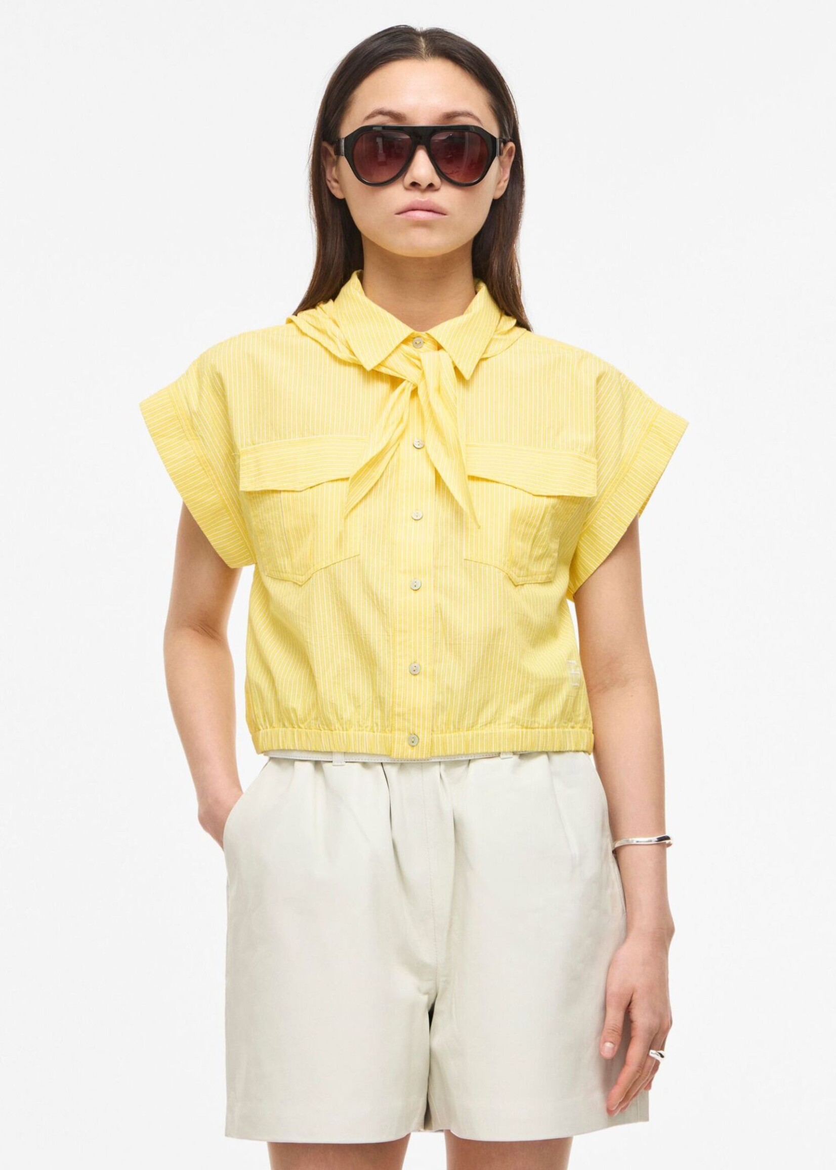 The Rouge Edit Roulinne Striped Shirt, Yellow