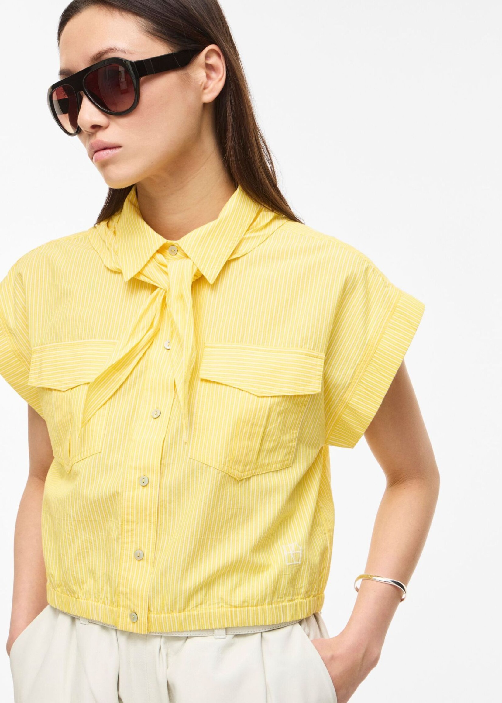 The Rouge Edit Roulinne Striped Shirt, Yellow