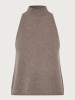 Six Ames Nora Cashmere Top, Taupe Melange
