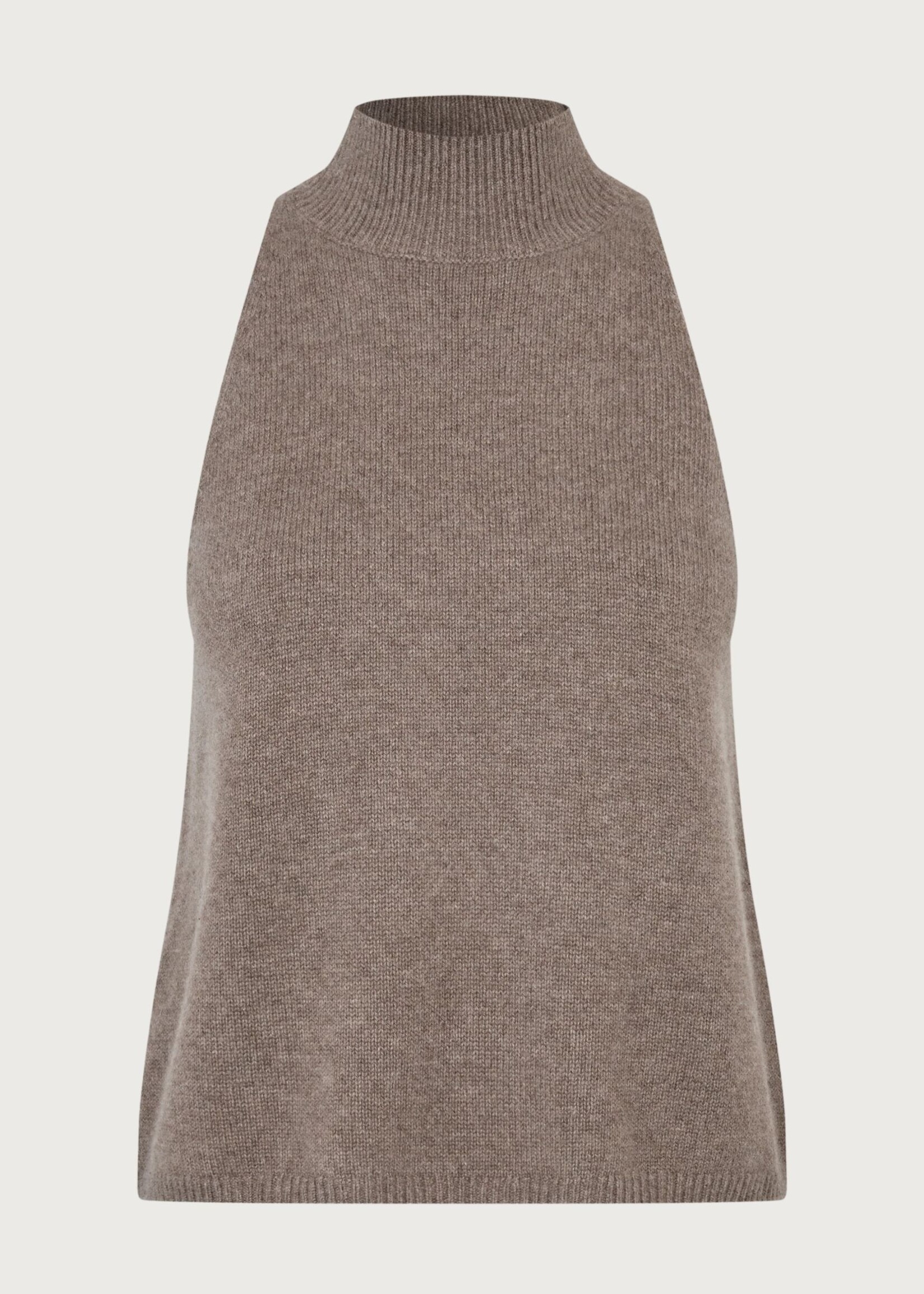 Six Ames Nora Cashmere Top, Taupe Melange