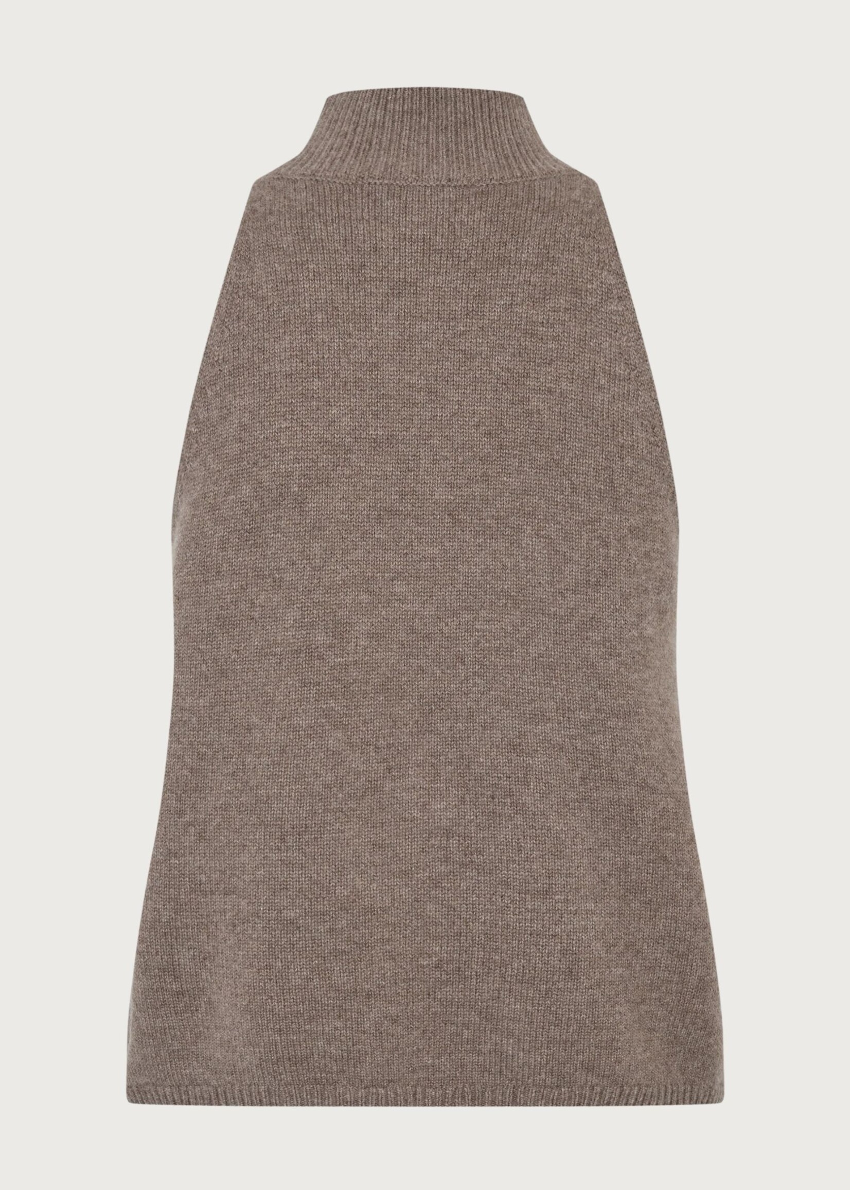 Six Ames Nora Cashmere Top, Taupe Melange