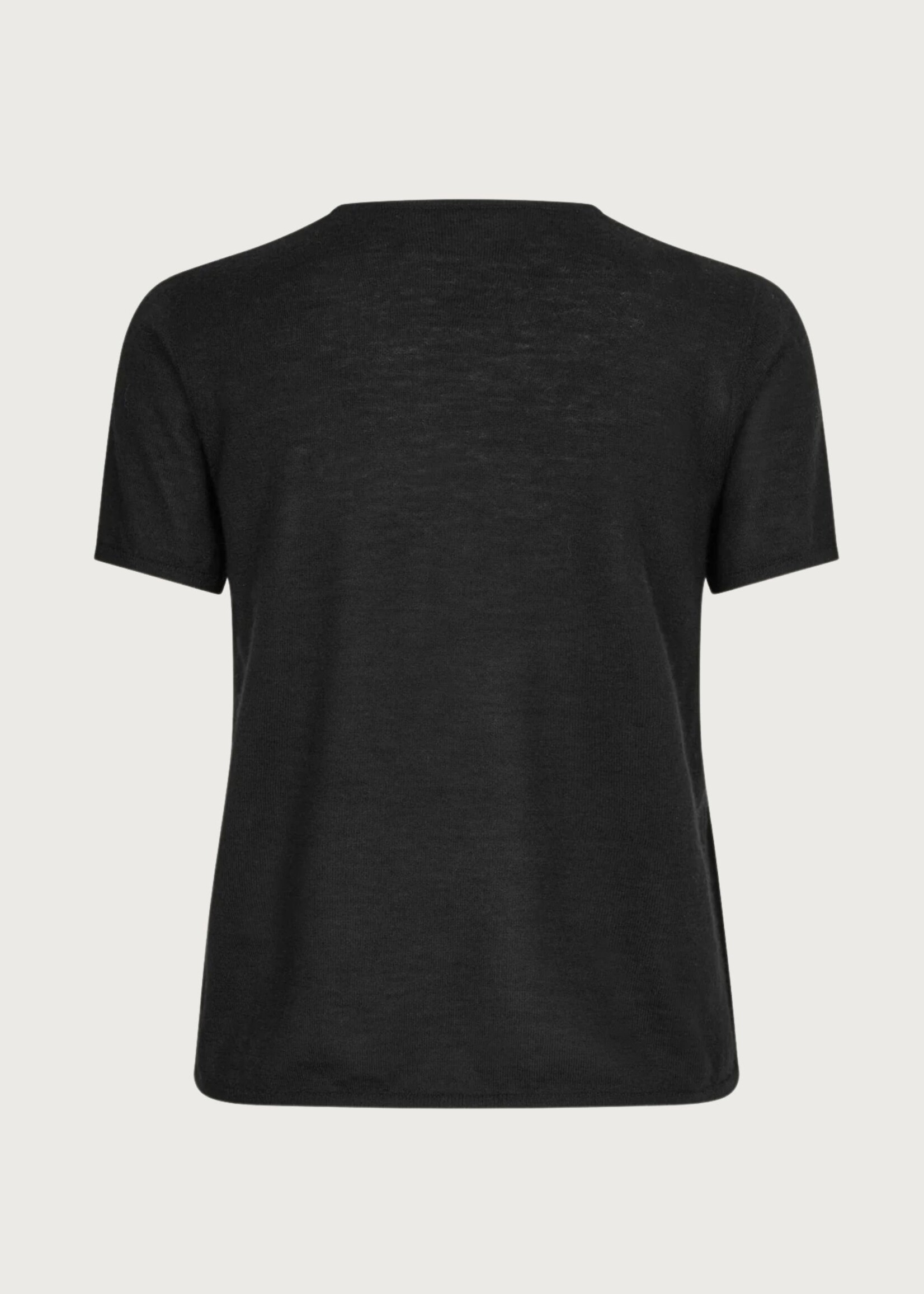 Six Ames Antonia Cashmere Tee, Black