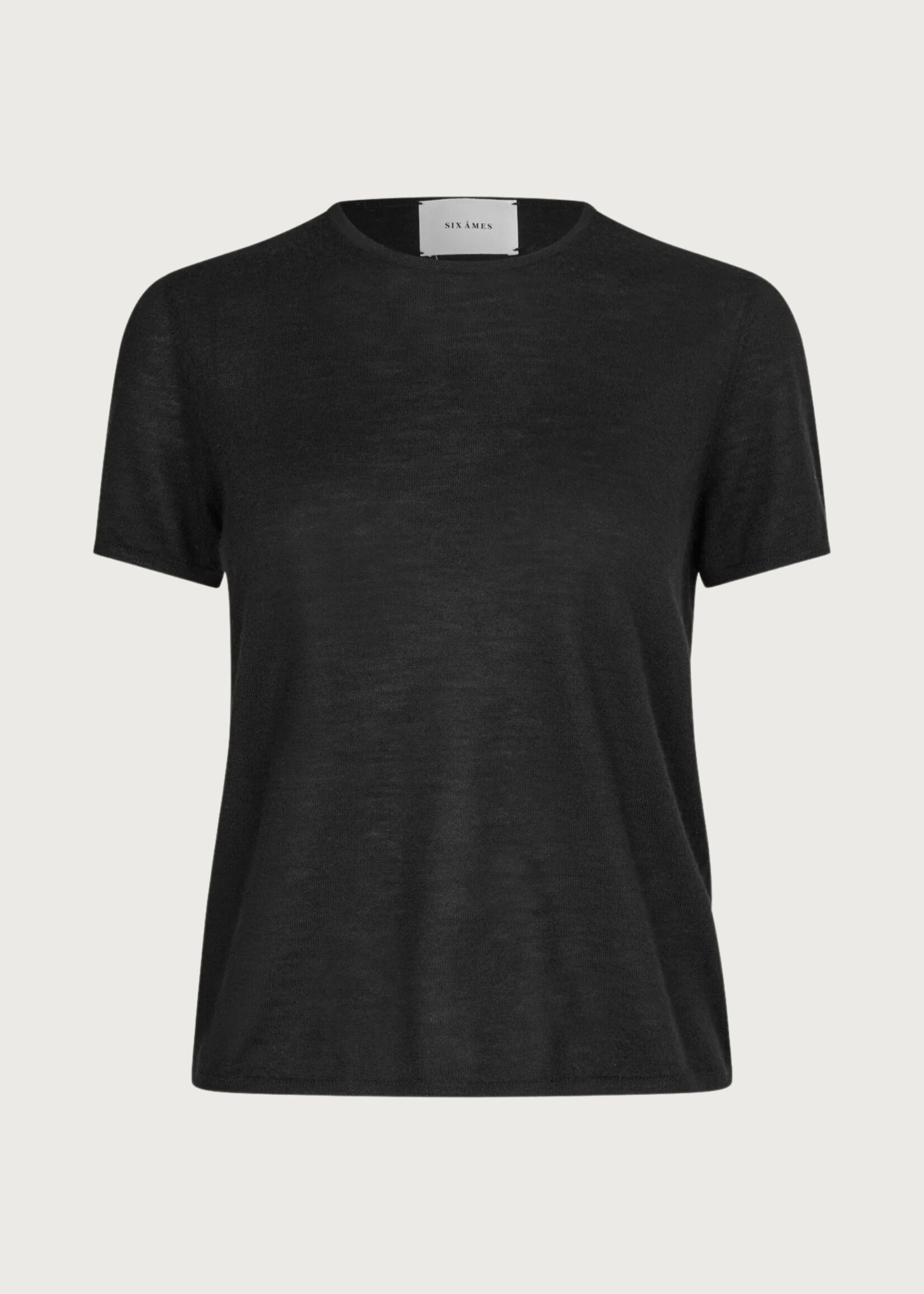 Six Ames Antonia Cashmere Tee, Black