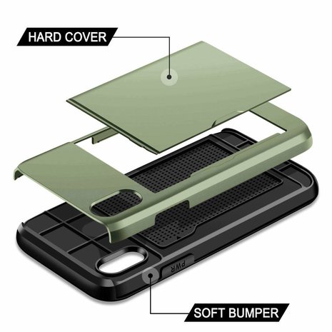 ShieldCase ShieldCase Coque cartes slide iPhone Xr (vert) ShieldCase ShieldCase Coque cartes slide iPhone Xr (vert)