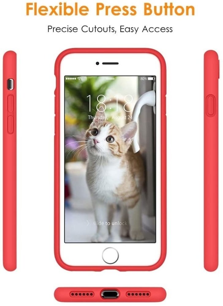 ShieldCase ShieldCase Coque silicone avec protection caméra iPhone 7/8 (rouge)