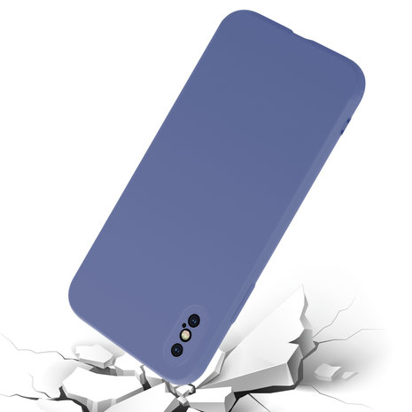 ShieldCase ShieldCase Coque silicone avec protection caméra iPhone X / Xs (gris lavande)