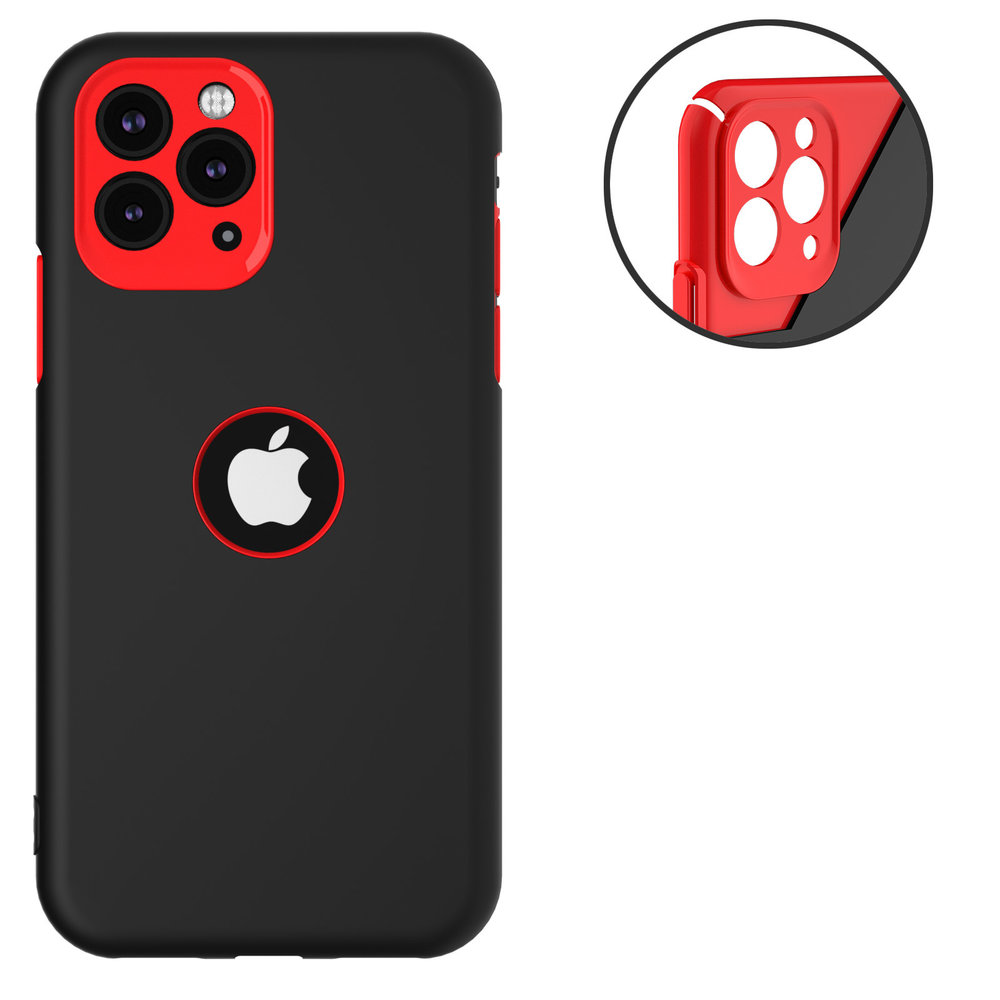 ShieldCase ShieldCase Coque silicone double couche iPhone 11 Pro (noir/rouge)