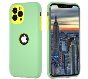 ShieldCase Coque silicone double couche pour iPhone 11 Pro Max (vert clair/jaune)