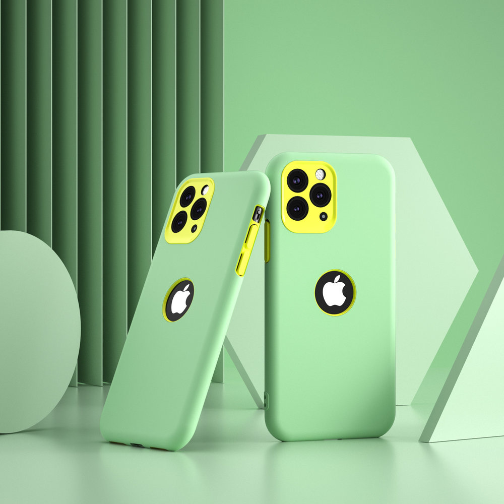 ShieldCase ShieldCase Coque silicone double couche pour iPhone 11 Pro Max (vert clair/jaune)