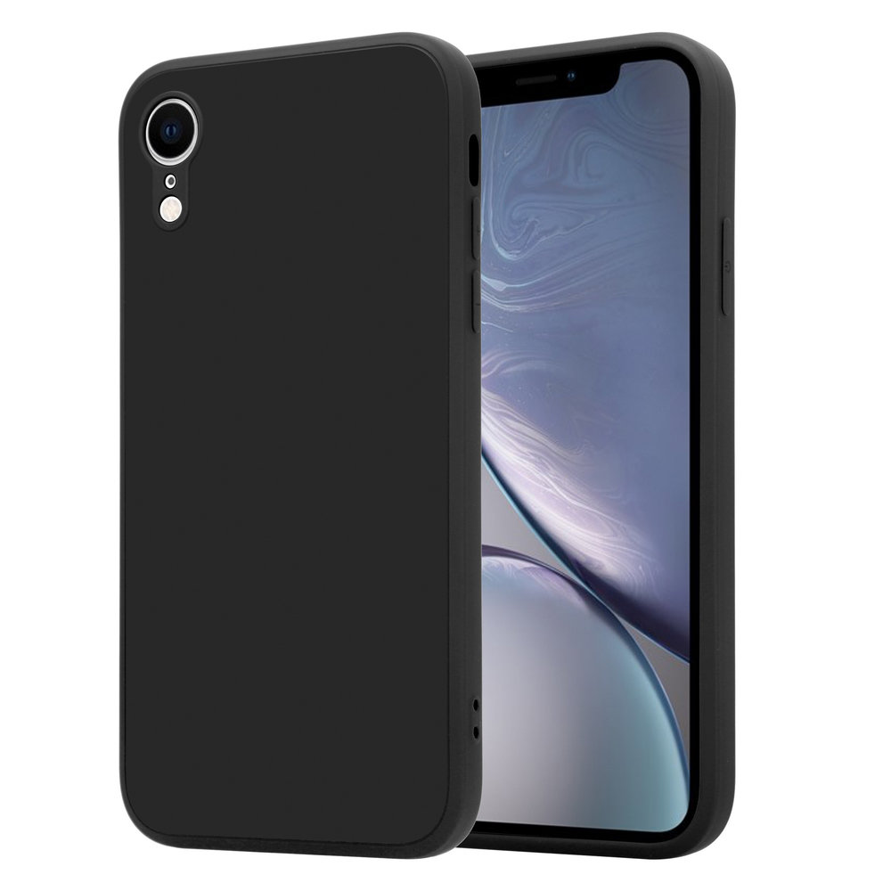 Coque iPhone XR et 2 écrans de protection - Silicone - Noir